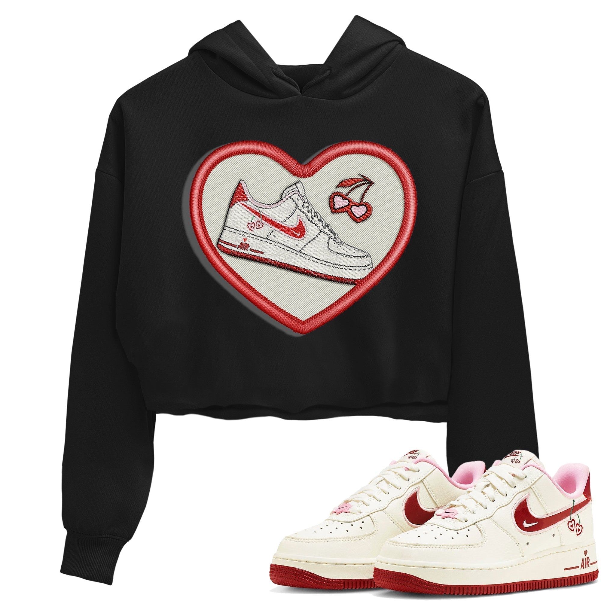 Air Force 1 Valentines Day Sneaker Match Tees Embroidery Patch Sneaker Tees Air Force 1 Valentines Day Jordan to match sneaker T-Shirt Women's Shirts