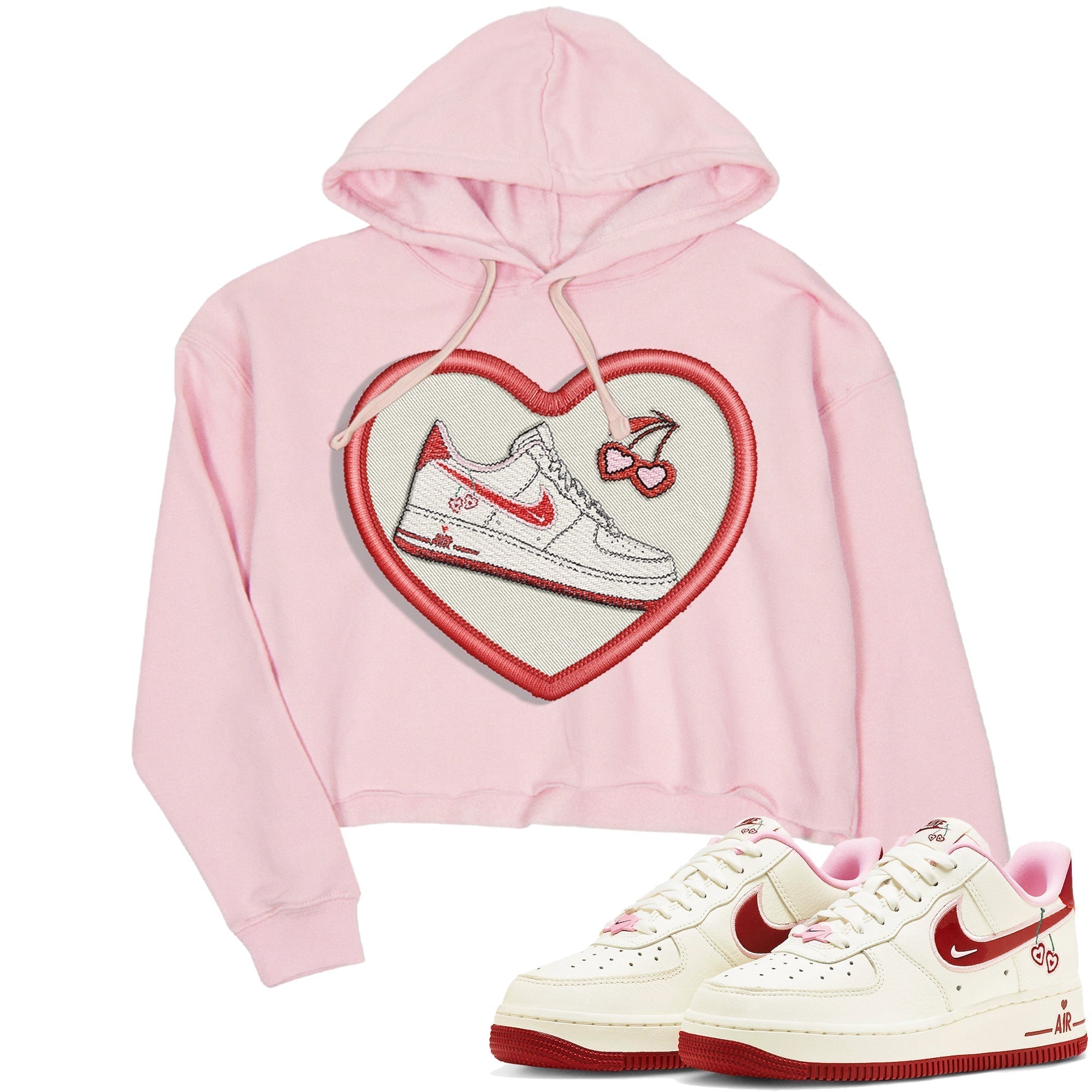Air Force 1 Valentines Day Sneaker Match Tees Embroidery Patch Sneaker Tees Air Force 1 Valentines Day Jordan to match sneaker T-Shirt Women's Shirts