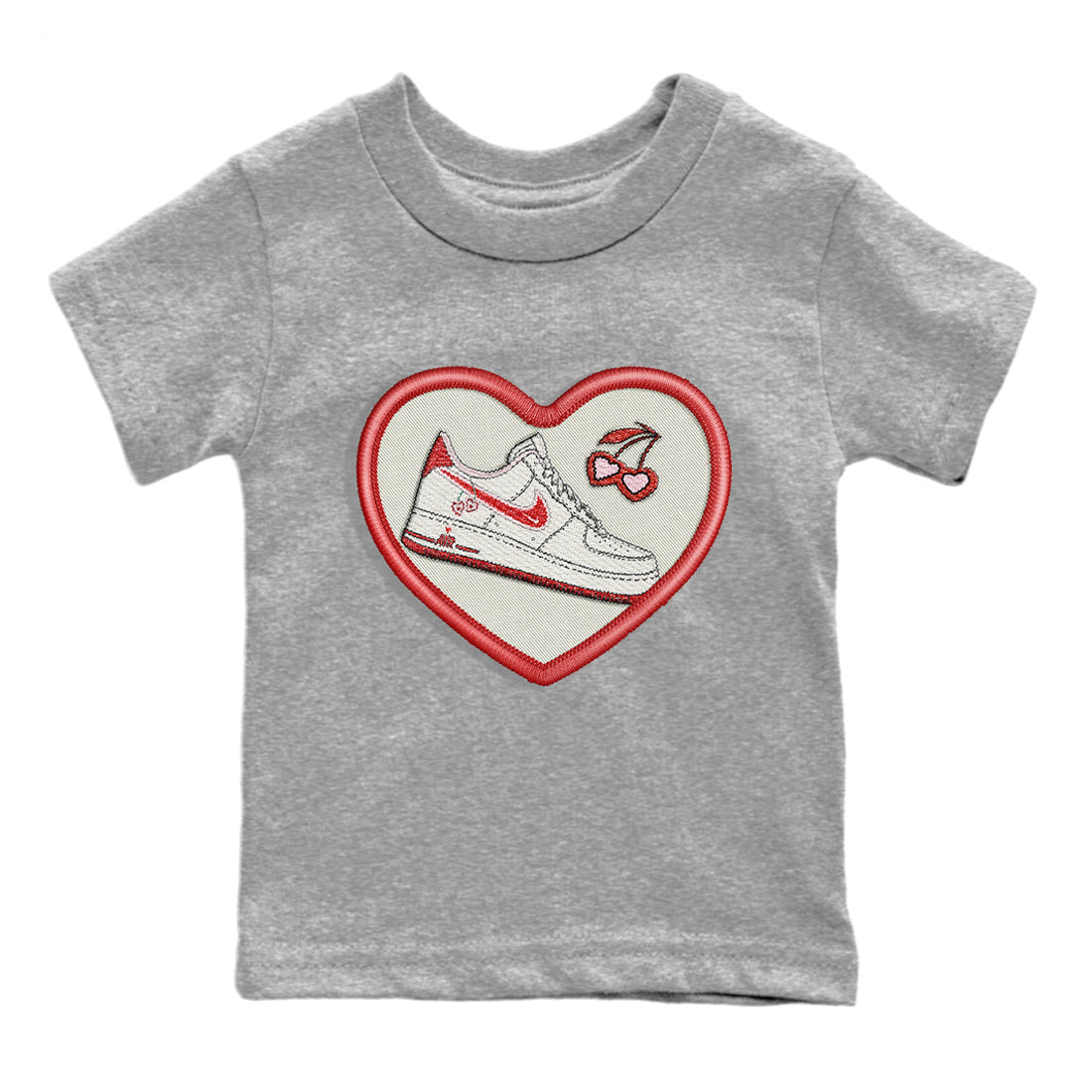 Air Force 1 Valentines Day Sneaker Match Tees Embroidery Patch Sneaker Tees Air Force 1 Valentines Day Jordan to match sneaker T-Shirt Kids Shirts
