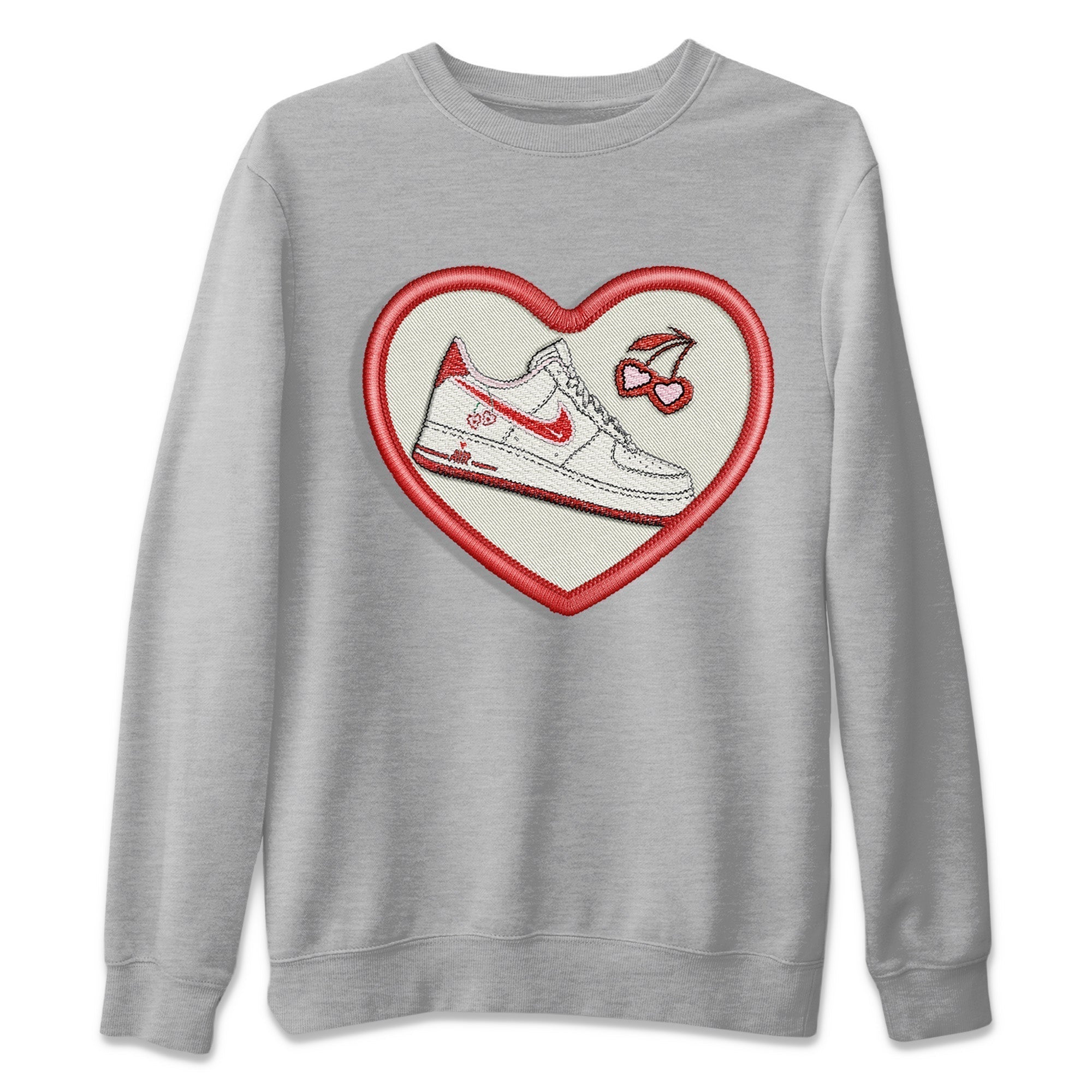 Air Force 1 Valentines Day Sneaker Match Tees Embroidery Patch Sneaker Tees Air Force 1 Valentines Day Jordan to match sneaker T-Shirt Crew Neck Shirts
