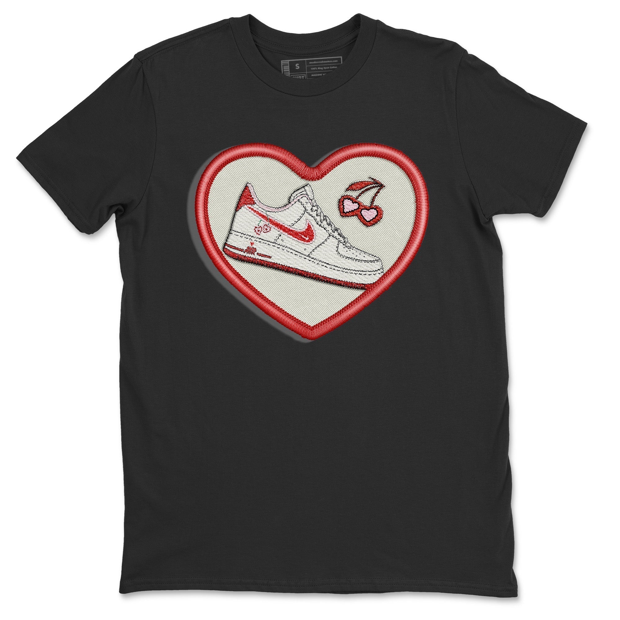 Air Force 1 Valentines Day Sneaker Match Tees Embroidery Patch Sneaker Tees Air Force 1 Valentines Day Jordan to match sneaker T-Shirt Crew Neck Shirts