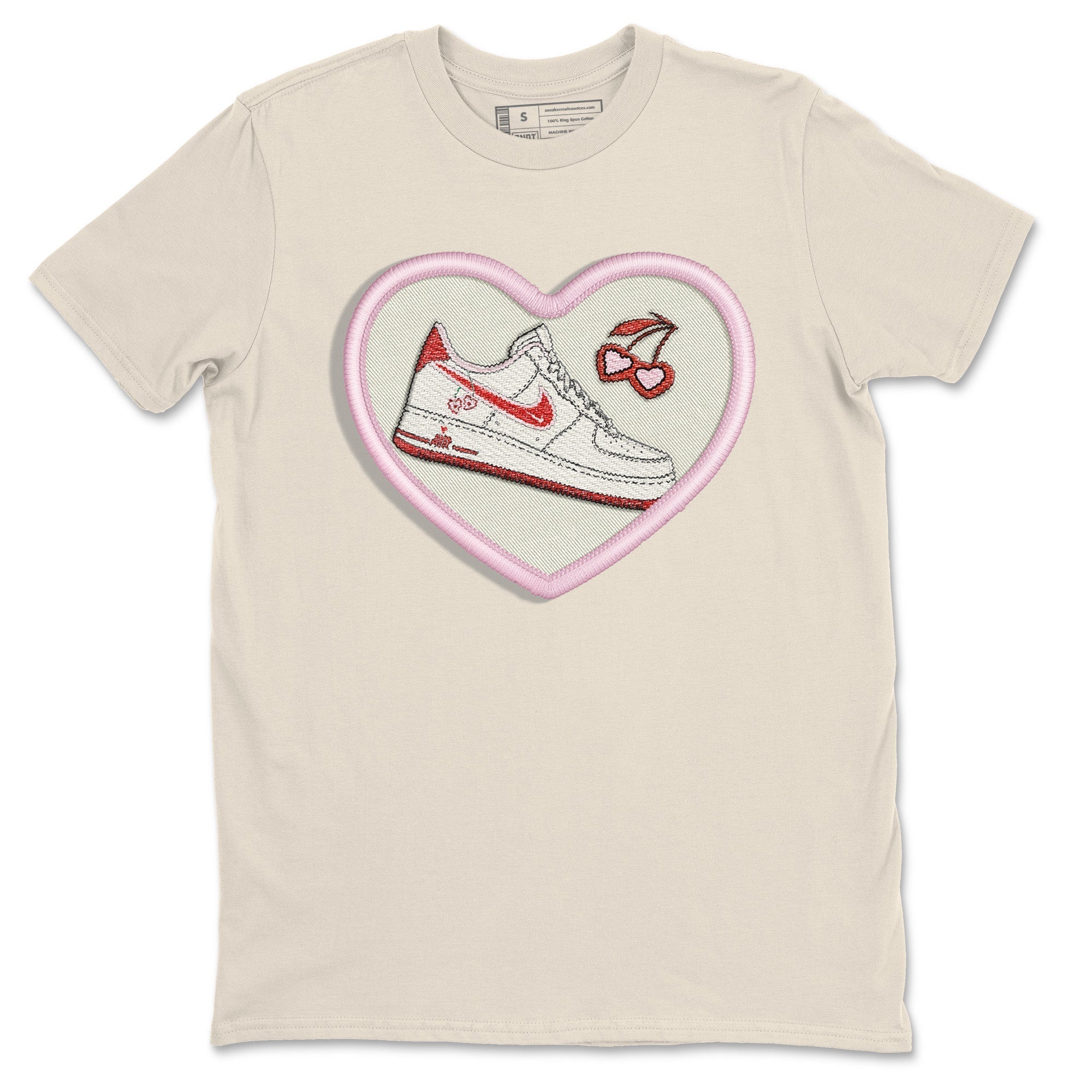 Air Force 1 Valentines Day Sneaker Match Tees Embroidery Patch Sneaker Tees Air Force 1 Valentines Day Jordan to match sneaker T-Shirt Crew Neck Shirts