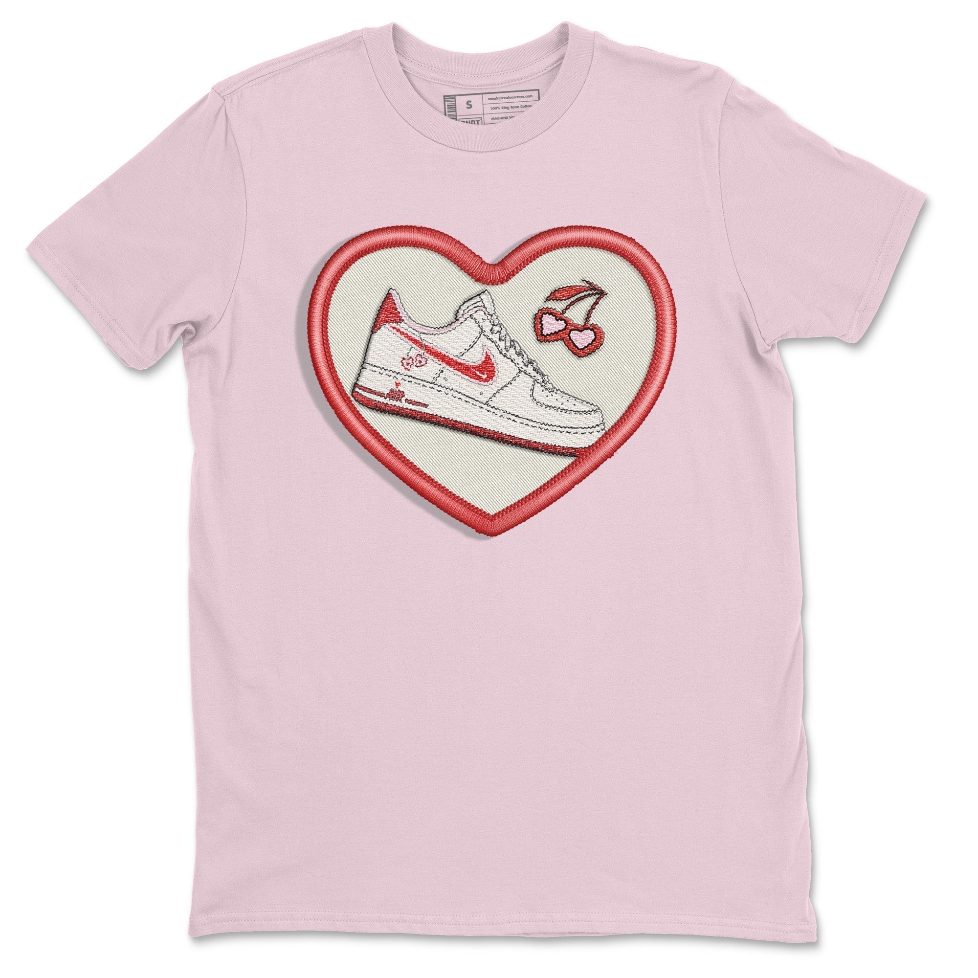 Air Force 1 Valentines Day Sneaker Match Tees Embroidery Patch Sneaker Tees Air Force 1 Valentines Day Jordan to match sneaker T-Shirt Crew Neck Shirts