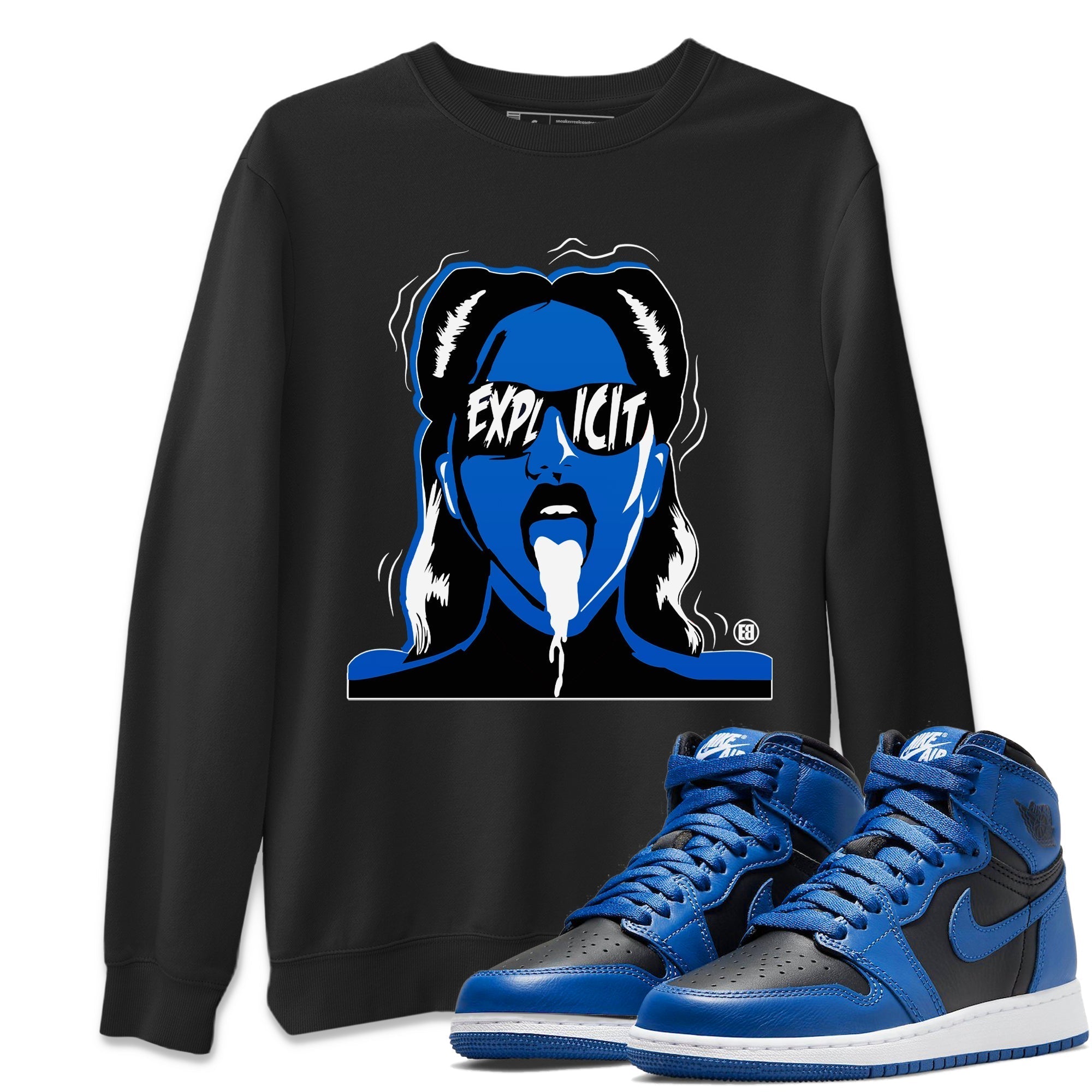 Jordan 1 Dark Marina Blue Sneaker Matching T-Shirt Explicit Sneaker Tees Jordan 1 Dark Marina Blue Sneaker Release Tees Crew Neck Tees