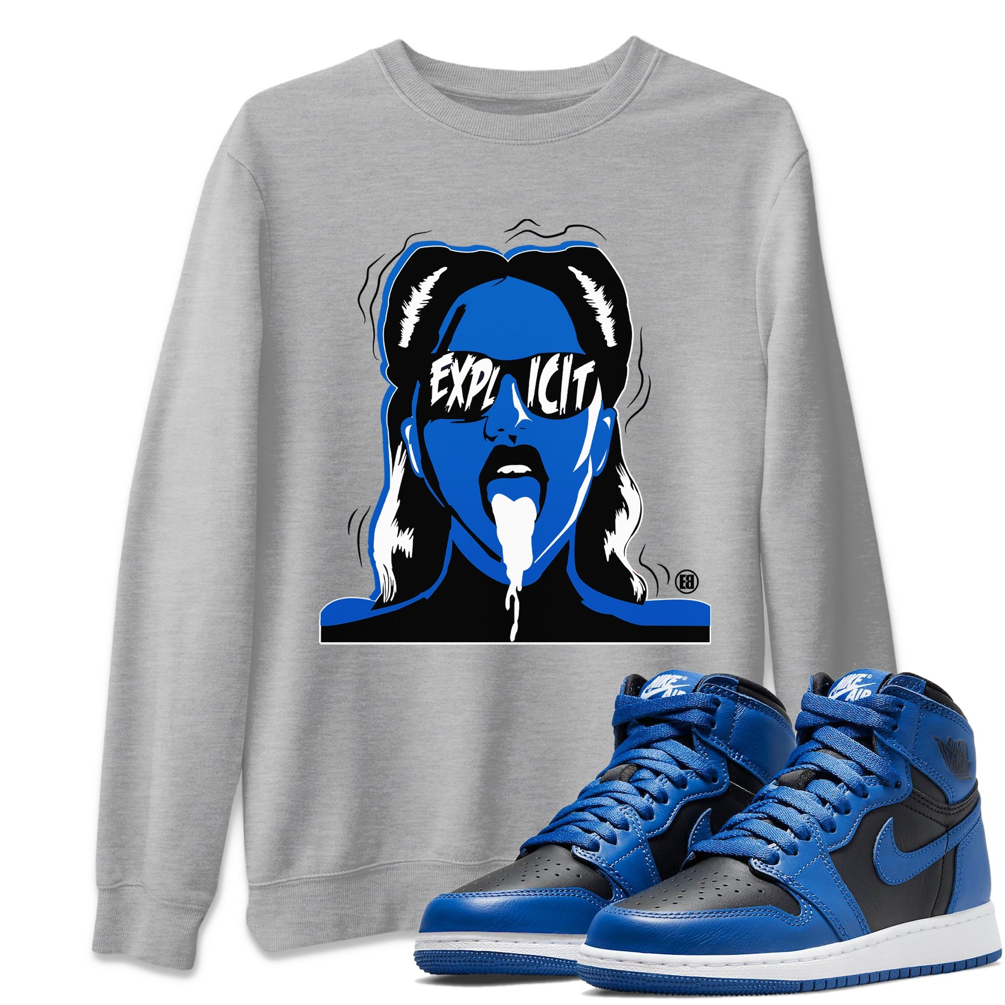 Jordan 1 Dark Marina Blue Sneaker Matching T-Shirt Explicit Sneaker Tees Jordan 1 Dark Marina Blue Sneaker Release Tees Crew Neck Tees