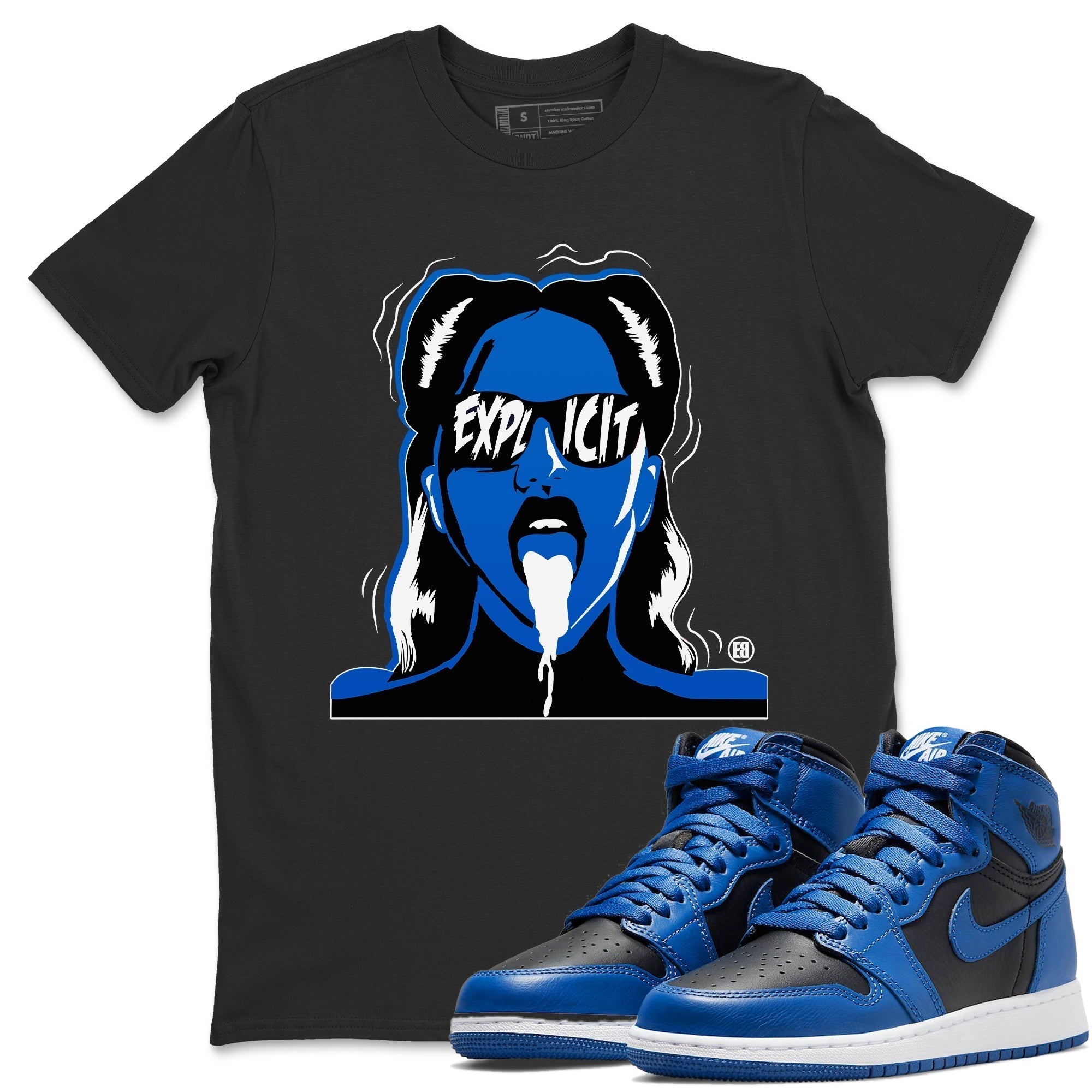 Jordan 1 Dark Marina Blue Sneaker Matching T-Shirt Explicit Sneaker Tees Jordan 1 Dark Marina Blue Sneaker Release Tees Crew Neck Tees