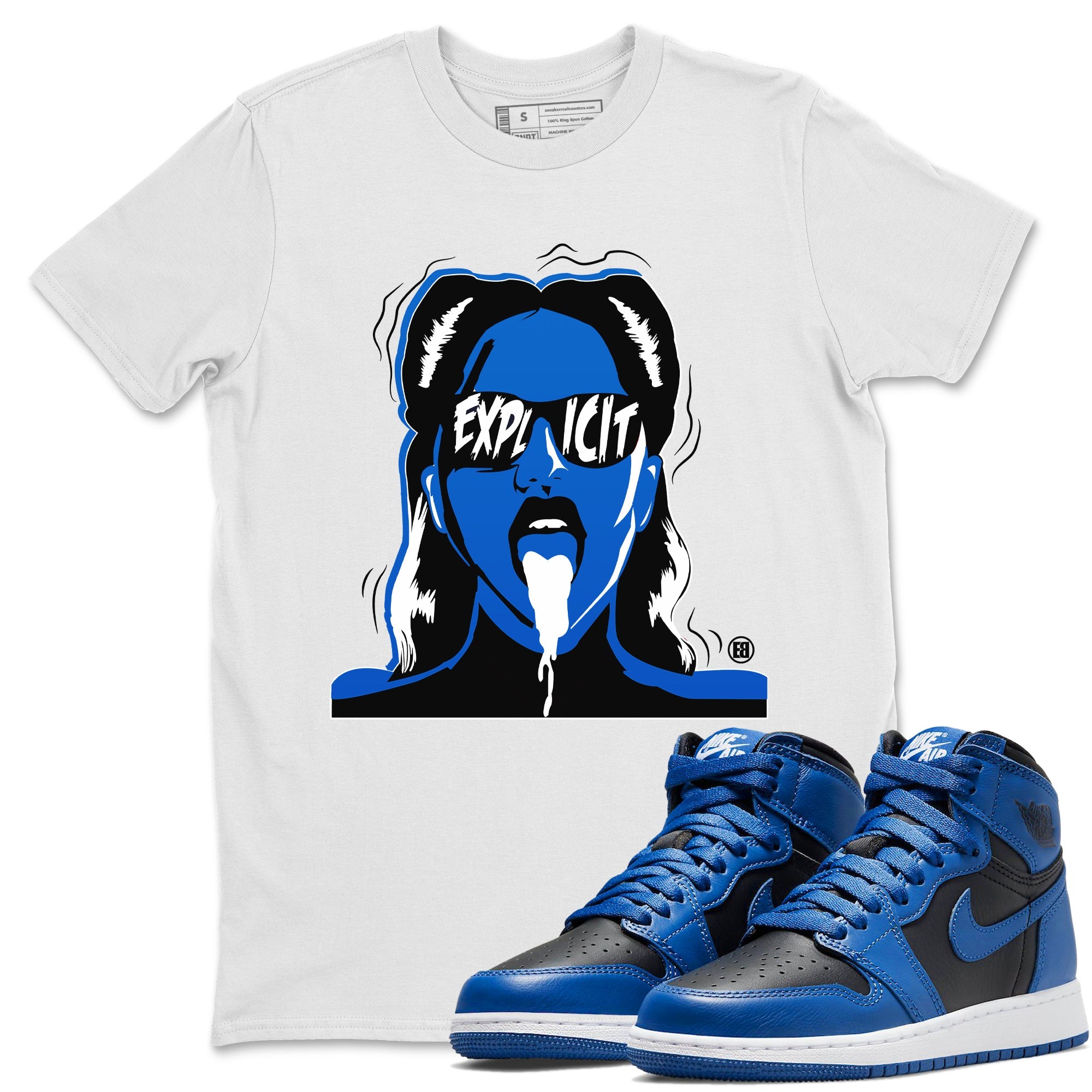 Jordan 1 Dark Marina Blue Sneaker Matching T-Shirt Explicit Sneaker Tees Jordan 1 Dark Marina Blue Sneaker Release Tees Crew Neck Tees