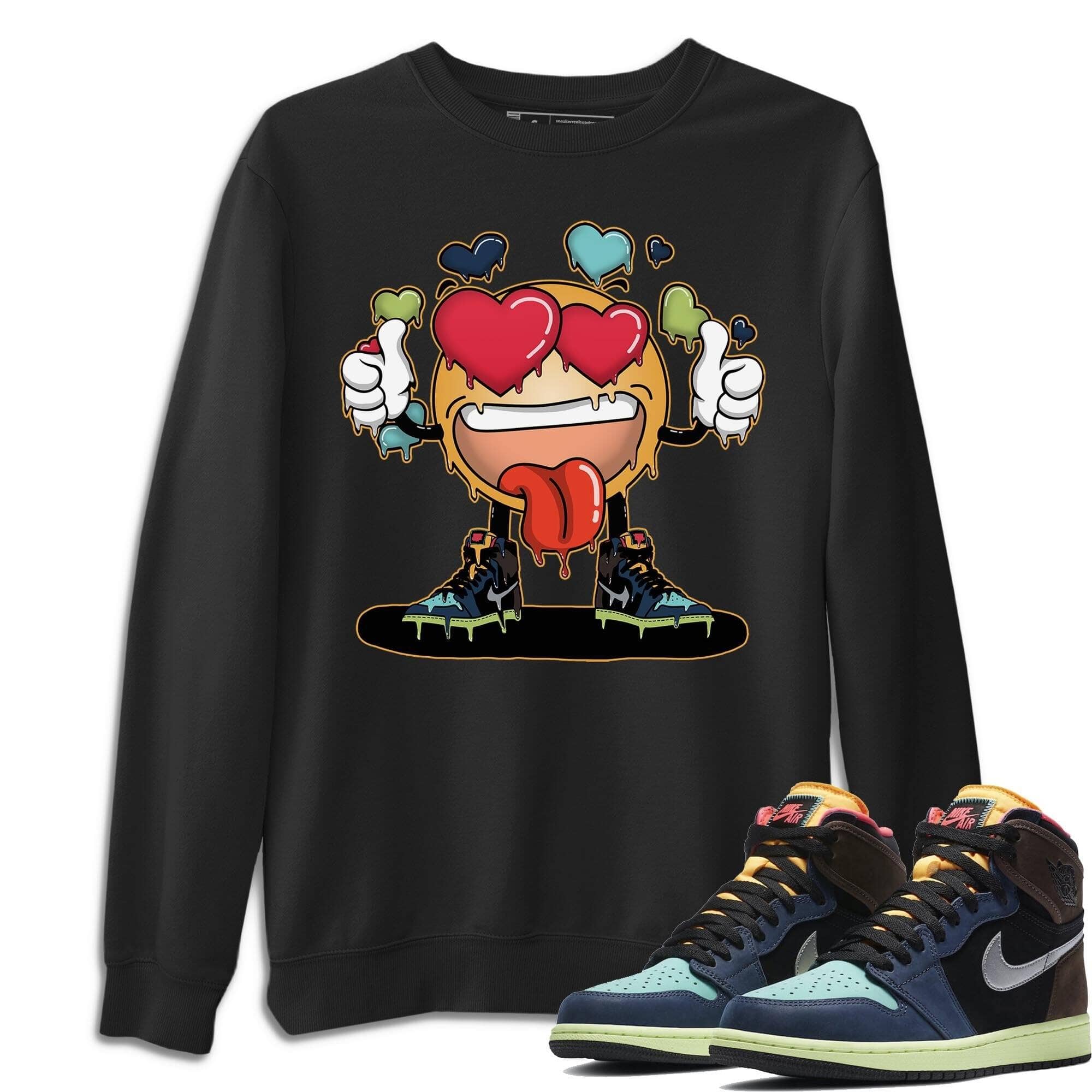 Jordan 1 Bio Hack Sneaker Match Tees Fallin' Love Emoji Sneaker Tees Jordan 1 Bio Hack Jordan to match sneaker T-Shirt Crew Neck Shirts