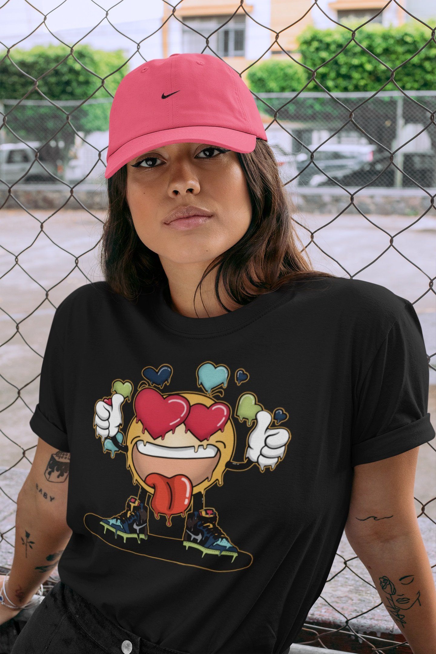 Jordan 1 Bio Hack Sneaker Match Tees Fallin' Love Emoji Sneaker Tees Jordan 1 Bio Hack Jordan to match sneaker T-Shirt Crew Neck Shirts