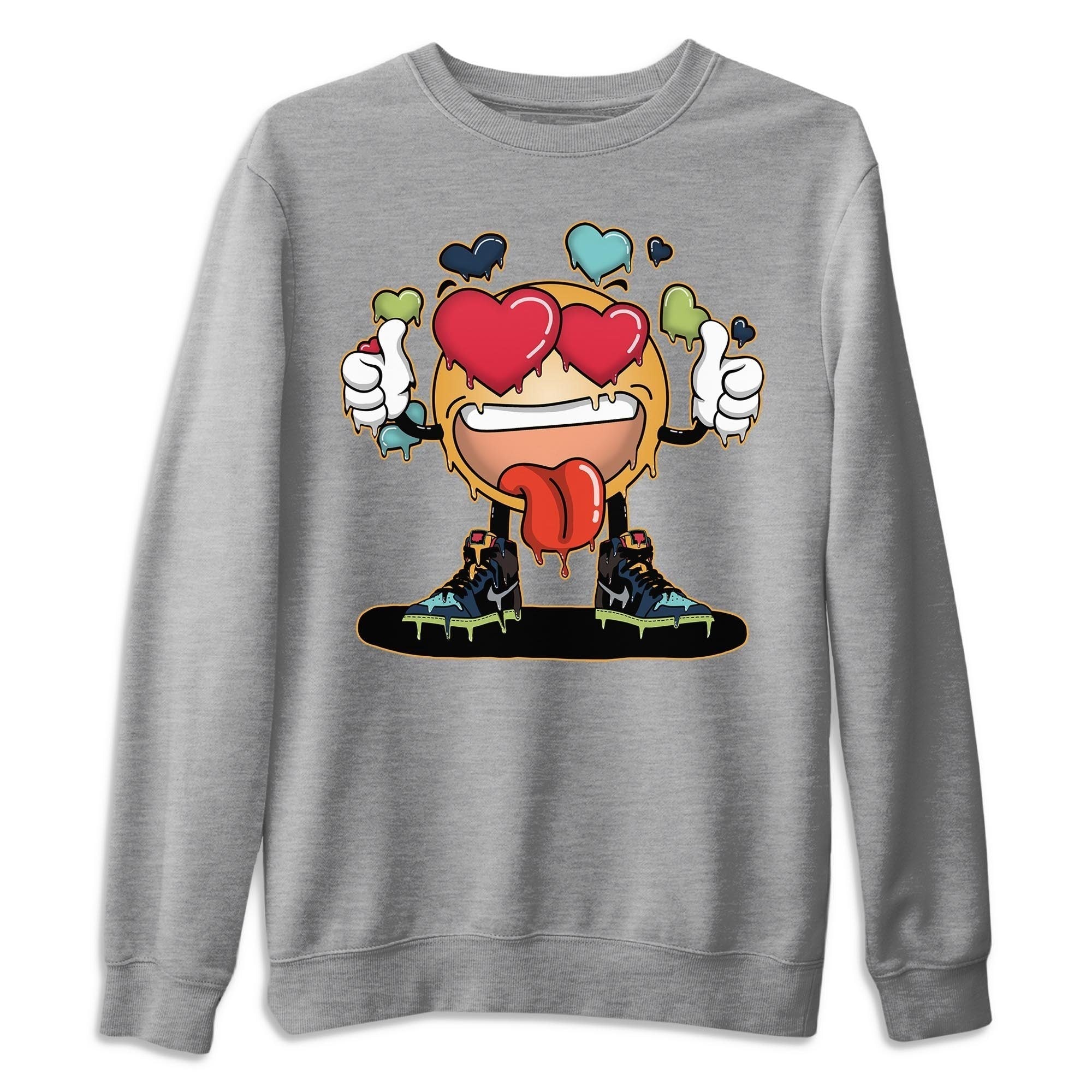 Jordan 1 Bio Hack Sneaker Match Tees Fallin' Love Emoji Sneaker Tees Jordan 1 Bio Hack Jordan to match sneaker T-Shirt Crew Neck Shirts