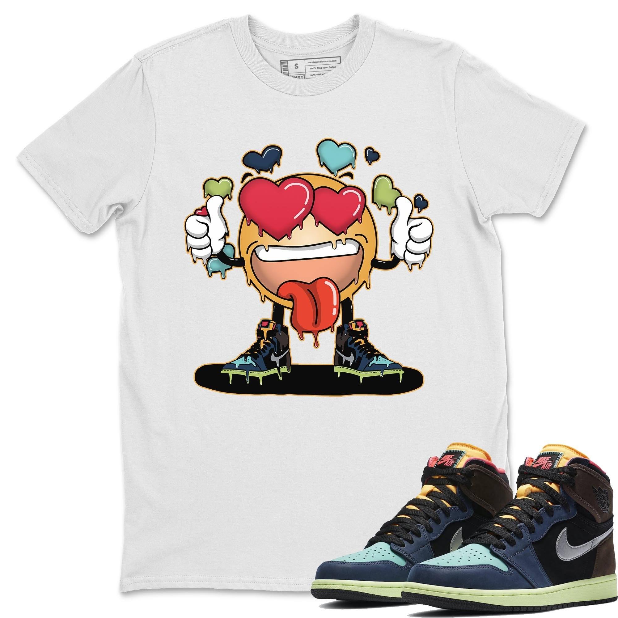 Jordan 1 Bio Hack Sneaker Match Tees Fallin' Love Emoji Sneaker Tees Jordan 1 Bio Hack Jordan to match sneaker T-Shirt Crew Neck Shirts