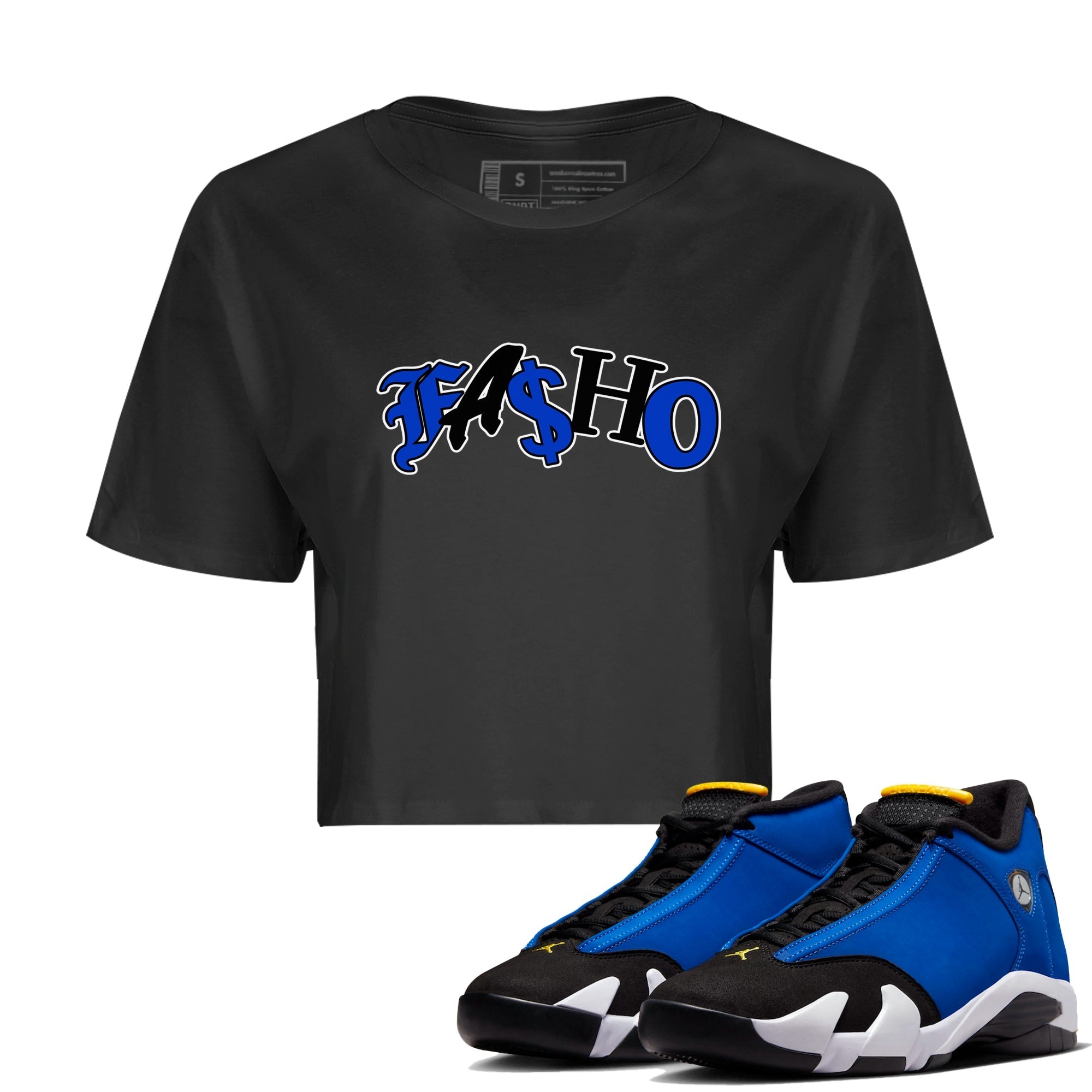 Air Jordan 14 Laney Sneaker Match Tees Fasho Sneaker Tees AJ14 Laney Sneaker Release Tees Women's Shirts Black 1