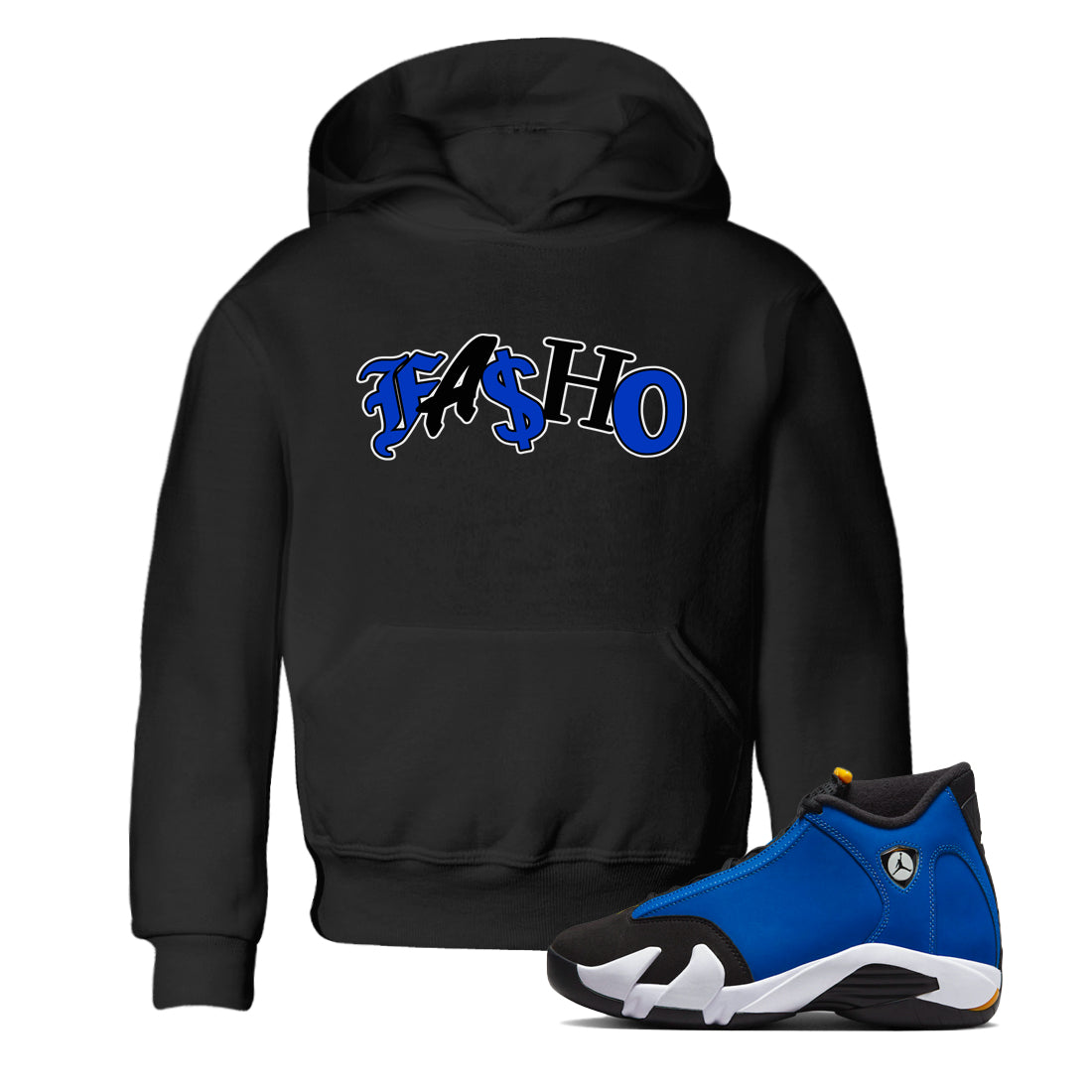 Air Jordan 14 Laney Sneaker Match Tees Fasho Streetwear Sneaker Shirt AJ14 Laney Sneaker Release Tees Kids Shirts Black 1
