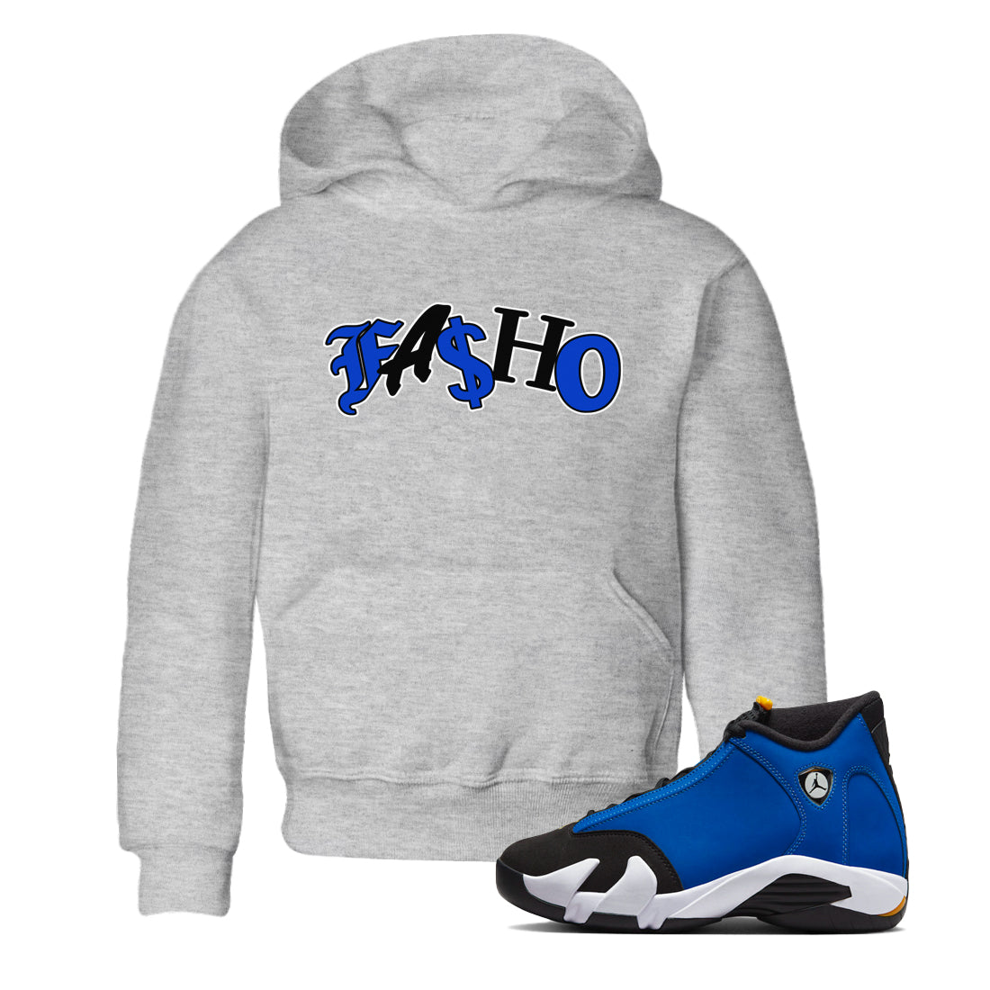 Air Jordan 14 Laney Sneaker Match Tees Fasho Streetwear Sneaker Shirt AJ14 Laney Sneaker Release Tees Kids Shirts Heather Grey 1