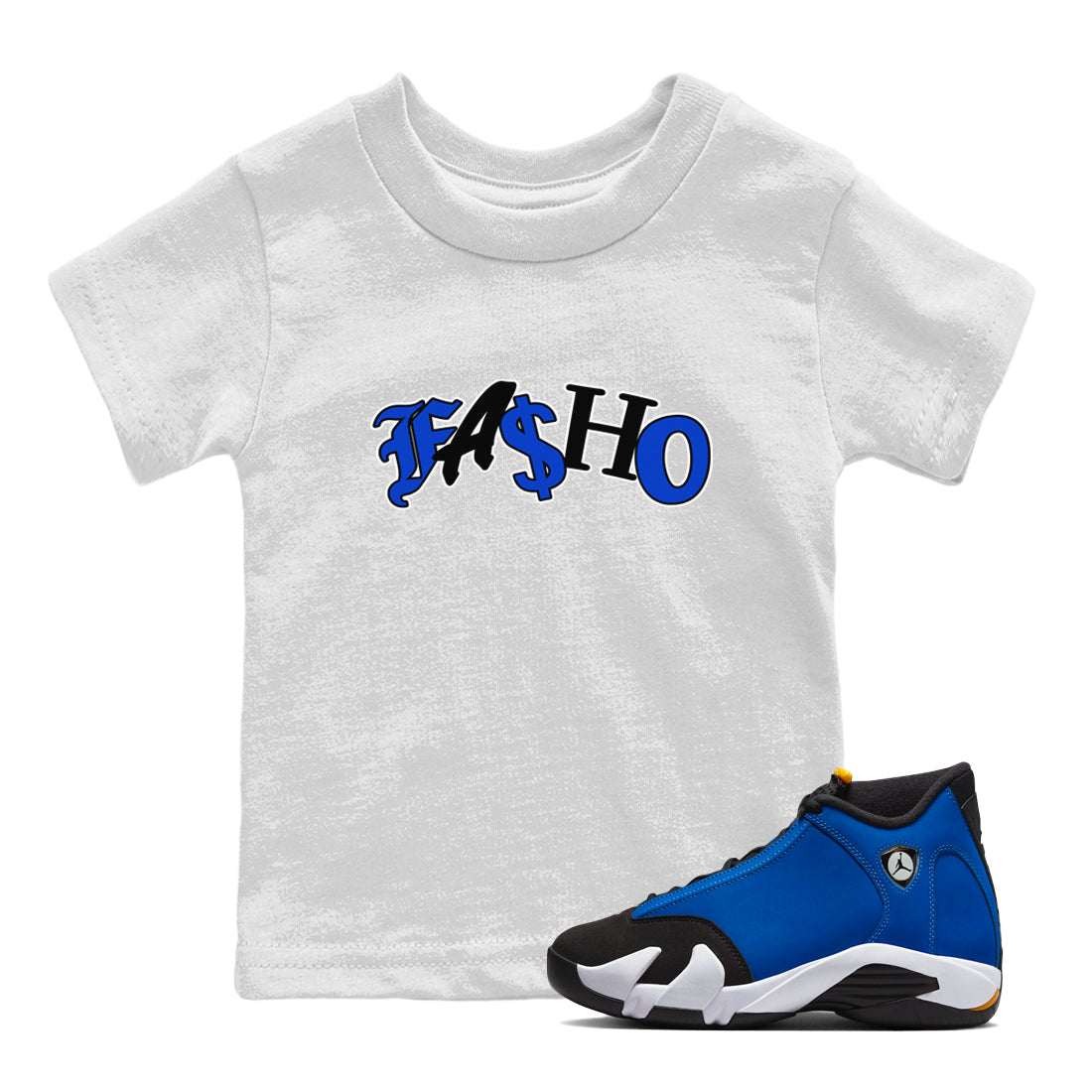 Air Jordan 14 Laney Sneaker Match Tees Fasho Streetwear Sneaker Shirt AJ14 Laney Sneaker Release Tees Kids Shirts White 1