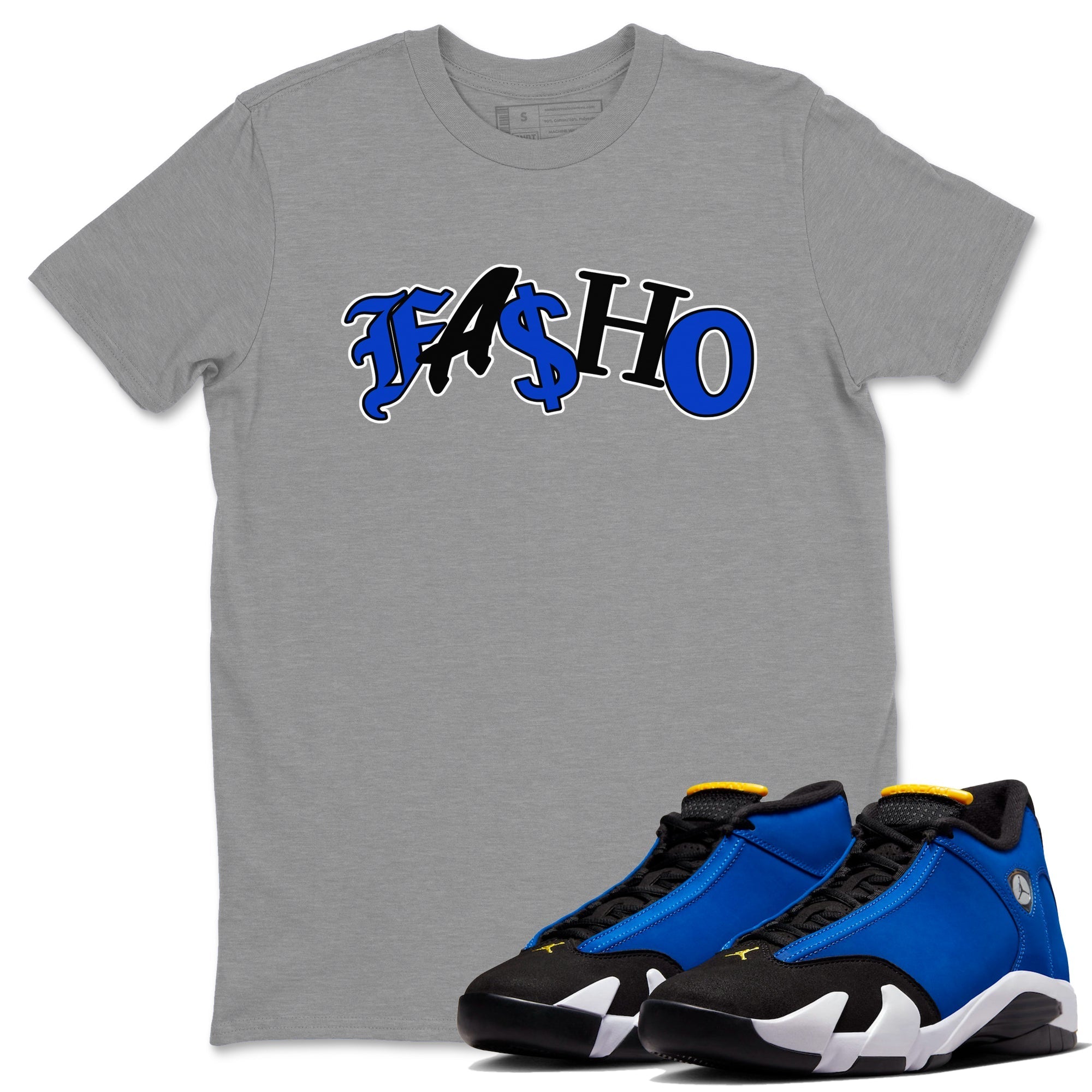 Air Jordan 14 Laney Sneaker Match Tees Fasho Sneaker Tees AJ14 Laney Sneaker Release Tees Unisex Shirts Heather Grey 1