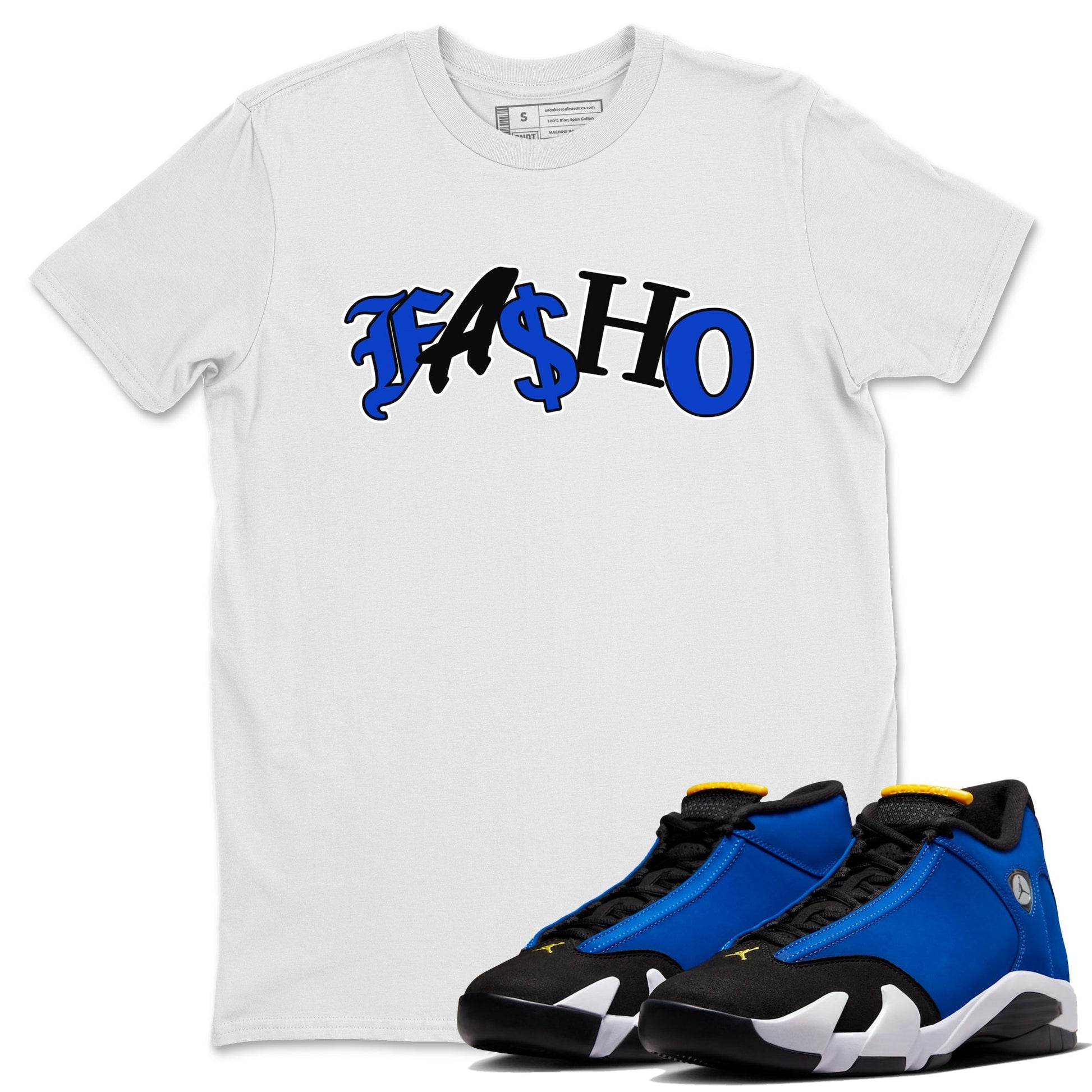Air Jordan 14 Laney Sneaker Match Tees Fasho Sneaker Tees AJ14 Laney Sneaker Release Tees Unisex Shirts White 1