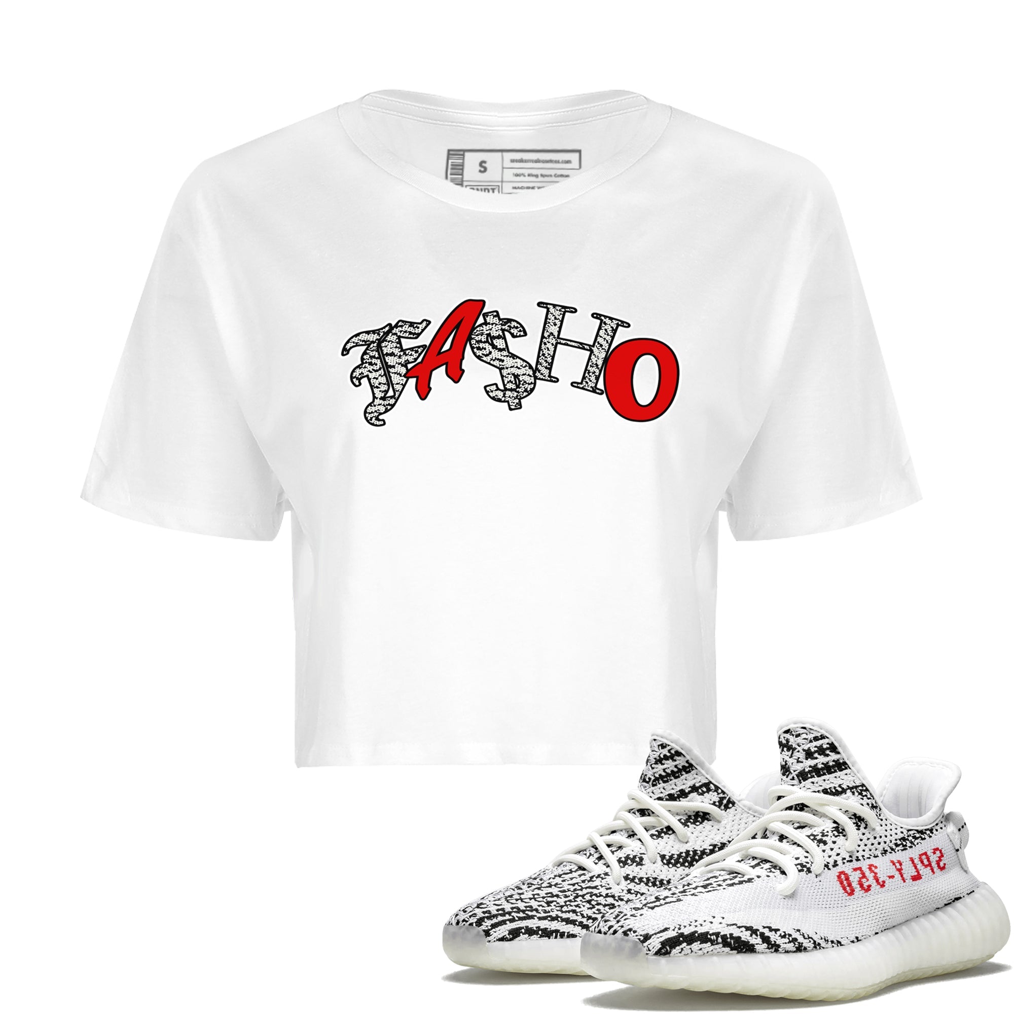 Yeezy 350 Zebra Sneaker Match Tees Fasho Streetwear Sneaker Shirt Yeezy Boost 350 V2 Zebra Sneaker Release Tees Women's Shirts White 1