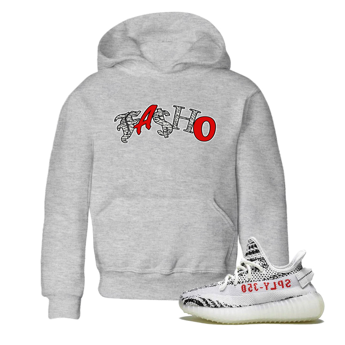 Yeezy 350 Zebra Sneaker Match Tees Fasho Streetwear Sneaker Shirt Yeezy Boost 350 V2 Zebra Sneaker Release Tees Kids Shirts Heather Grey 1