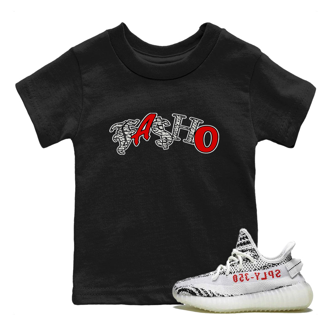Yeezy 350 Zebra Sneaker Match Tees Fasho Streetwear Sneaker Shirt Yeezy Boost 350 V2 Zebra Sneaker Release Tees Kids Shirts Black 1