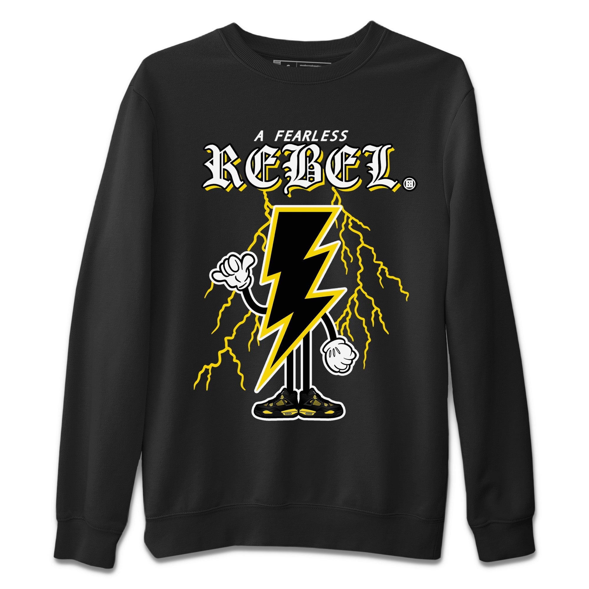 Air Jordan 4 Thunder Sneaker Match Tees Fearless Rebel Streetwear Sneaker Shirt Air Jordan 4 Retro Thunder Sneaker Release Tees Unisex Shirts Black 2