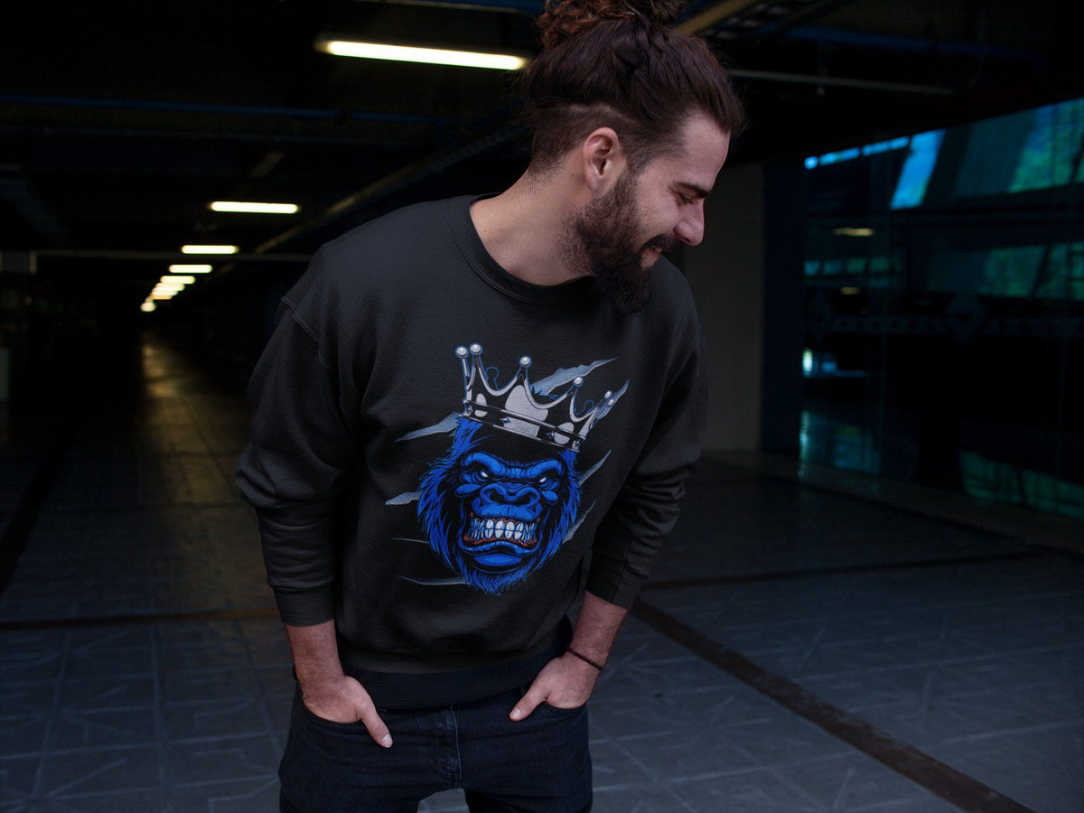 Jordan 1 Royal Black Shirt To Match Jordans Ferocious Gorilla Sneaker Tees Jordan 1 Royal Black Drip Gear Zone Sneaker Matching Clothing Unisex Shirts
