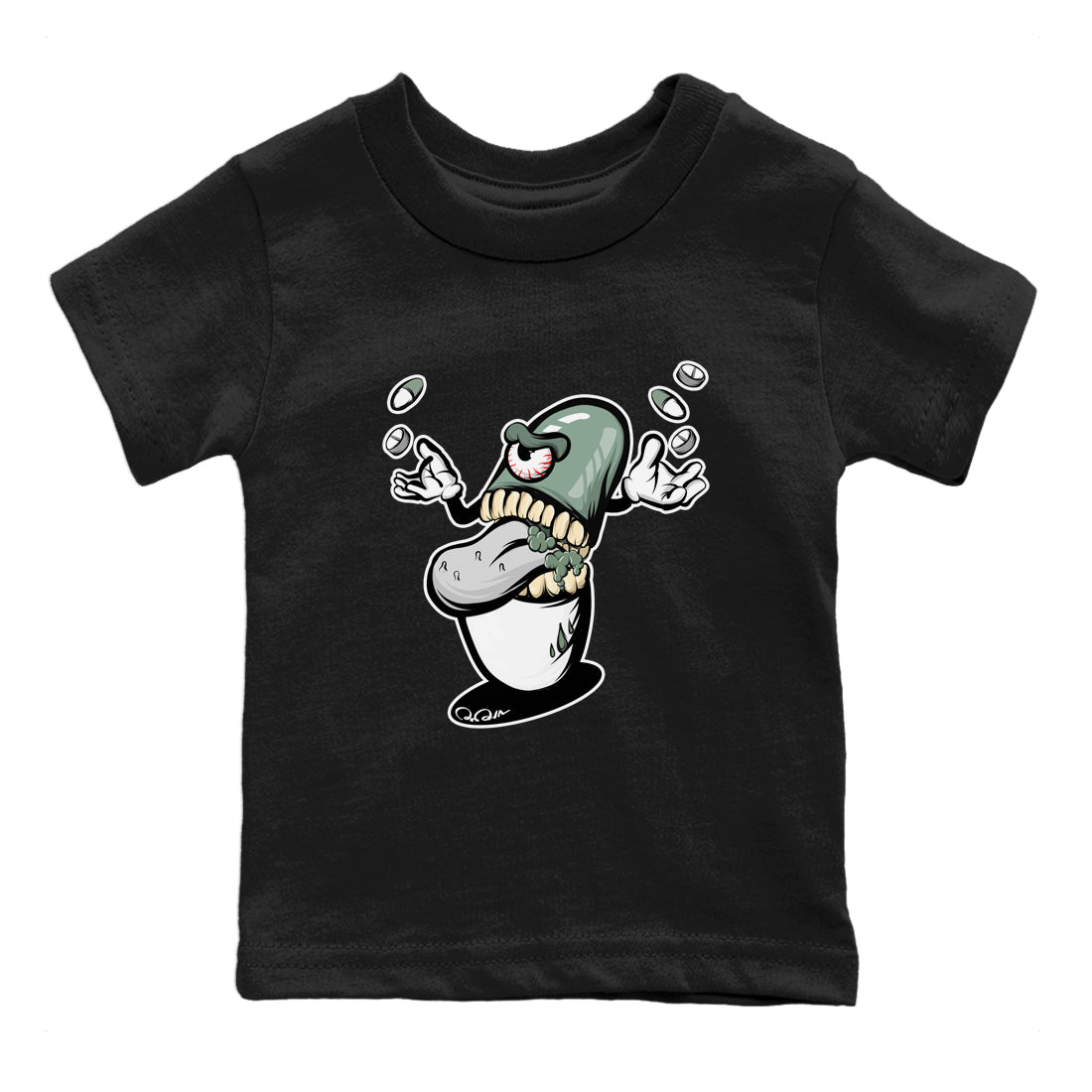 Dunk Mica Green Sneaker Match Tees Pill Monster Streetwear Sneaker Shirt Dunk Low Mica Green Sneaker Release Tees Kids Shirts Black 2