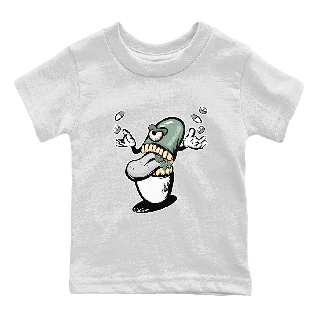 Dunk Mica Green Sneaker Match Tees Pill Monster Streetwear Sneaker Shirt Dunk Low Mica Green Sneaker Release Tees Kids Shirts White 2