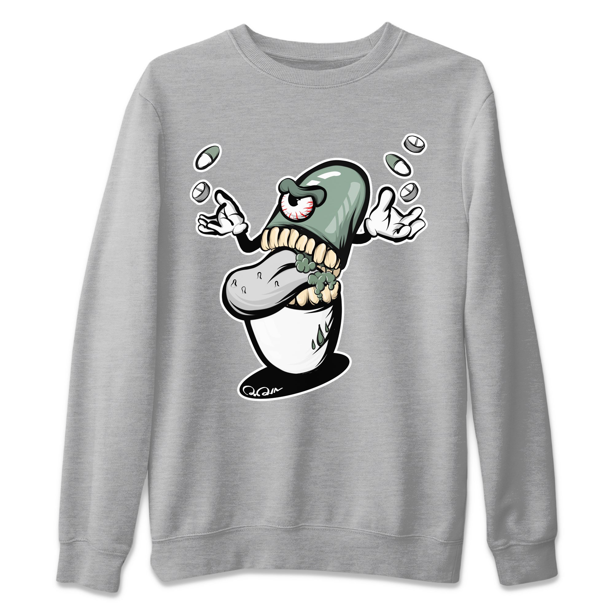 Dunk Mica Green Sneaker Match Tees Pill Monster Streetwear Sneaker Shirt Dunk Low Mica Green Sneaker Release Tees Unisex Shirts Heather Grey 2