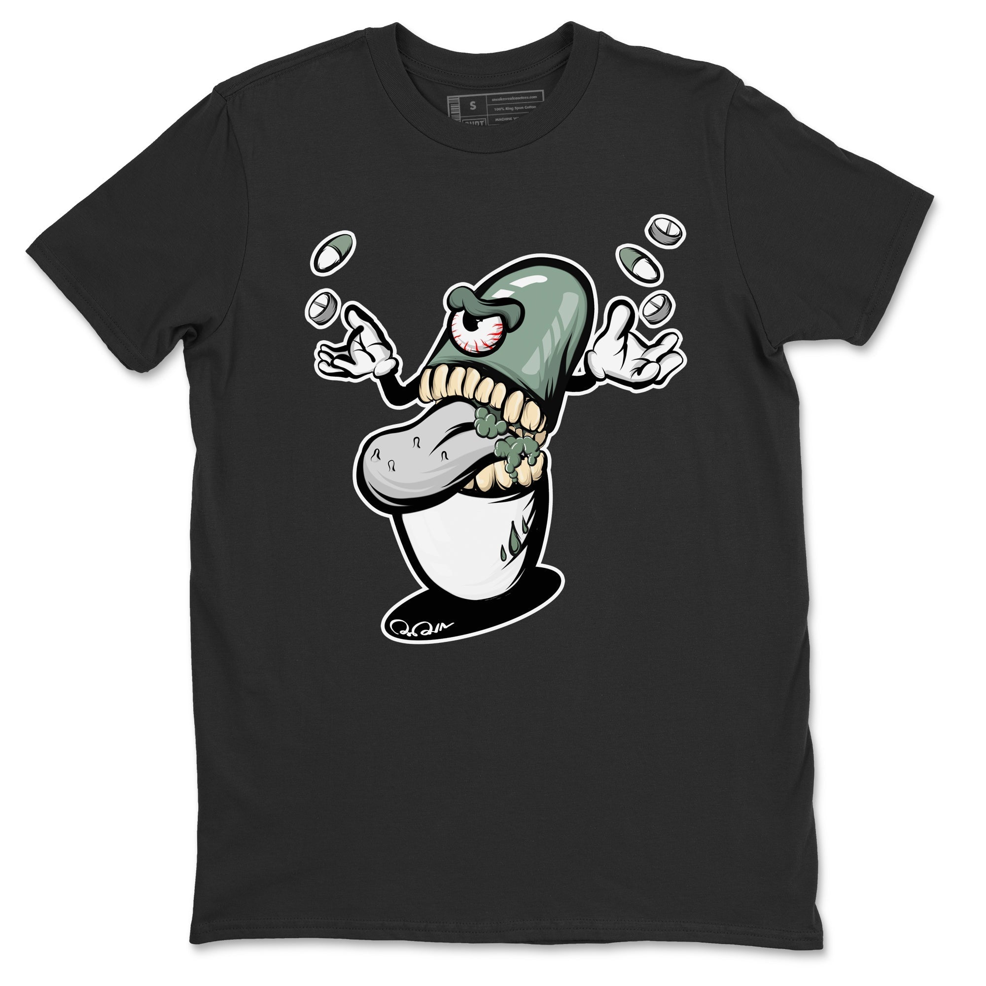 Dunk Mica Green Sneaker Match Tees Pill Monster Streetwear Sneaker Shirt Dunk Low Mica Green Sneaker Release Tees Unisex Shirts Black 2