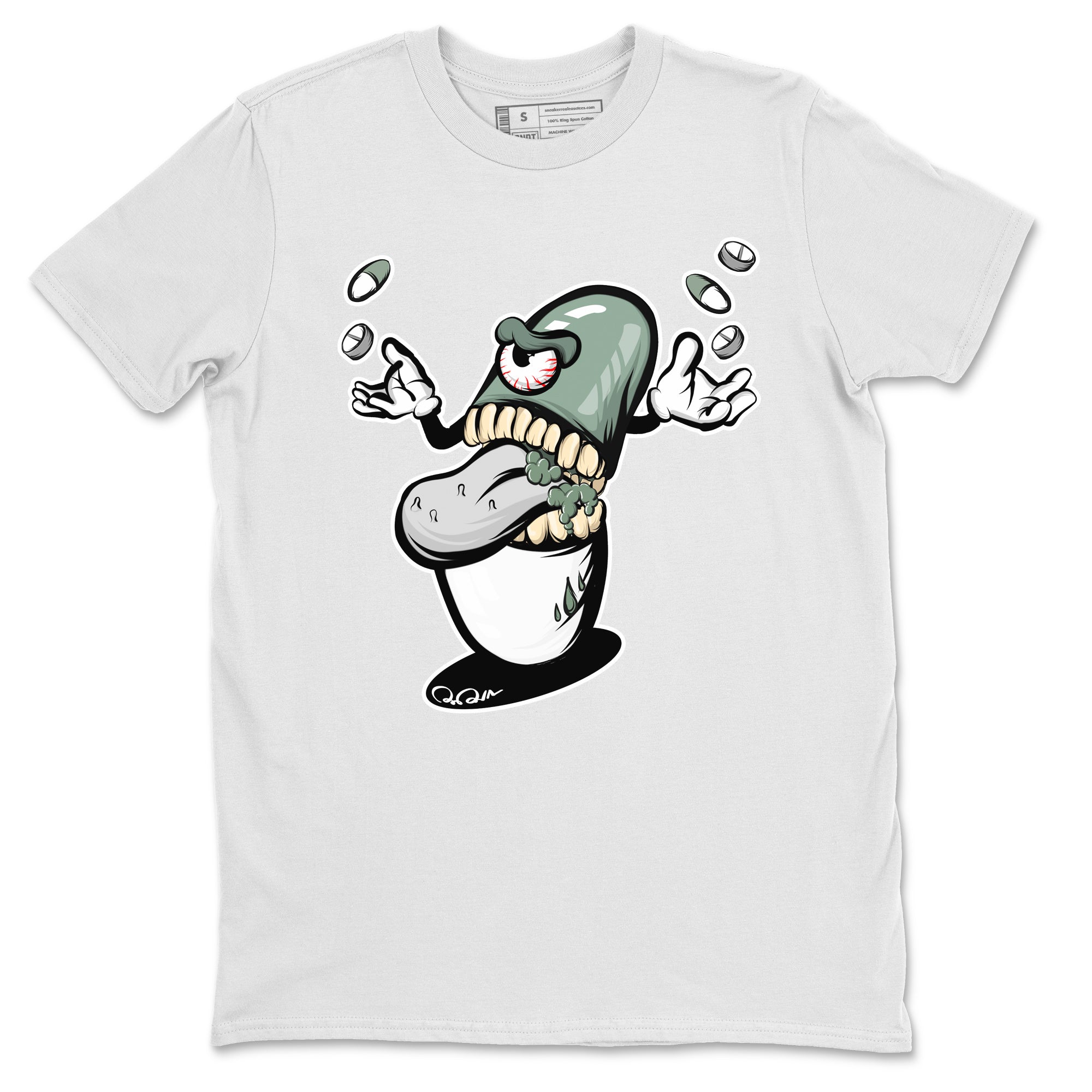 Dunk Mica Green Sneaker Match Tees Pill Monster Streetwear Sneaker Shirt Dunk Low Mica Green Sneaker Release Tees Unisex Shirts White 2