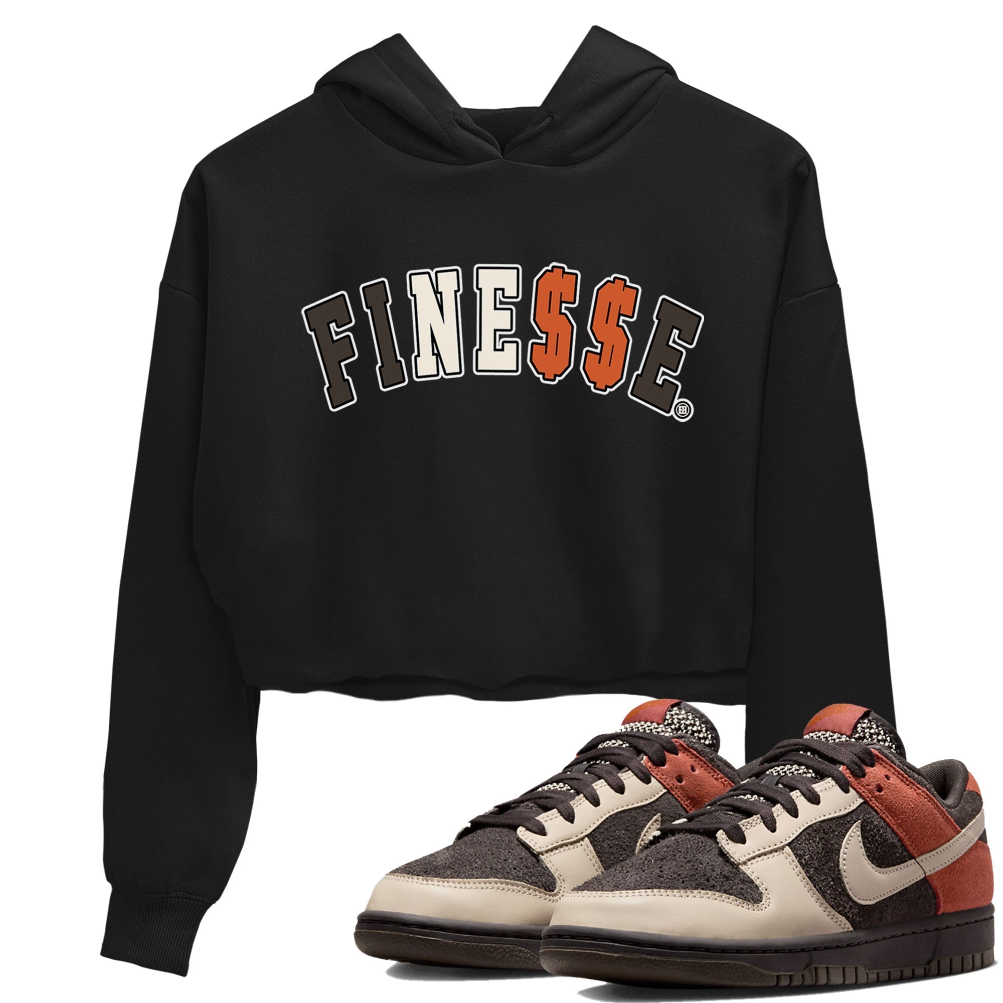 Dunk Red Panda shirt to match jordans Finesse sneaker tees Dunk Low Red Panda Drip Gear Zone Sneaker Matching Shirts Black 1 Crop T-Shirt