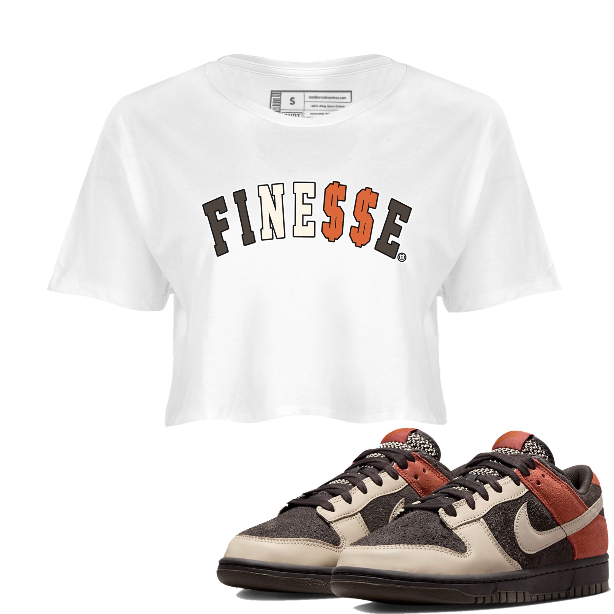 Dunk Red Panda shirt to match jordans Finesse sneaker tees Dunk Low Red Panda Drip Gear Zone Sneaker Matching Shirts White 1 Crop T-Shirt