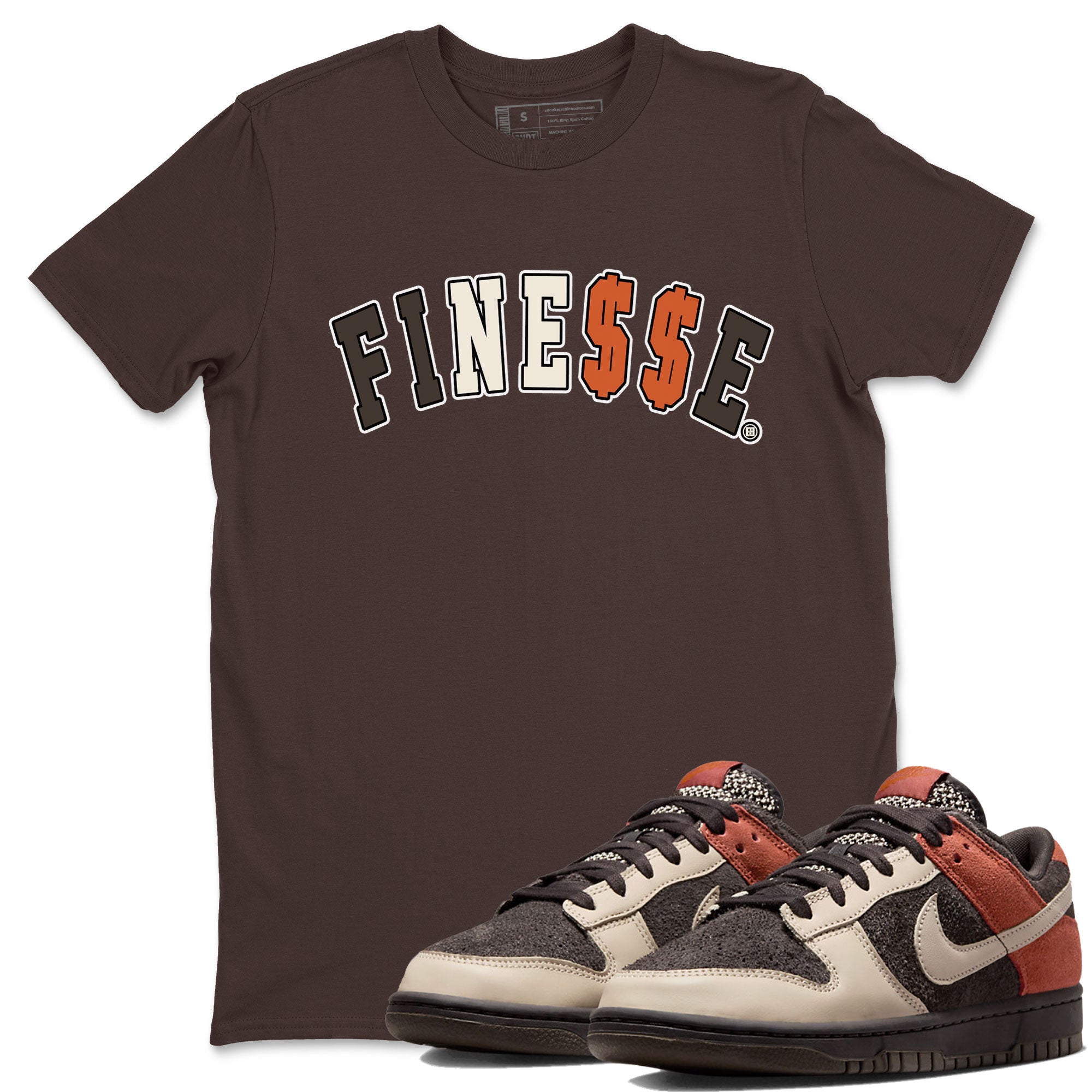 Dunk Red Panda shirt to match jordans Finesse sneaker tees Dunk Low Red Panda Drip Gear Zone Sneaker Matching Shirts Crew Neck Casual Fit Dark Chocolate 1 T-Shirt