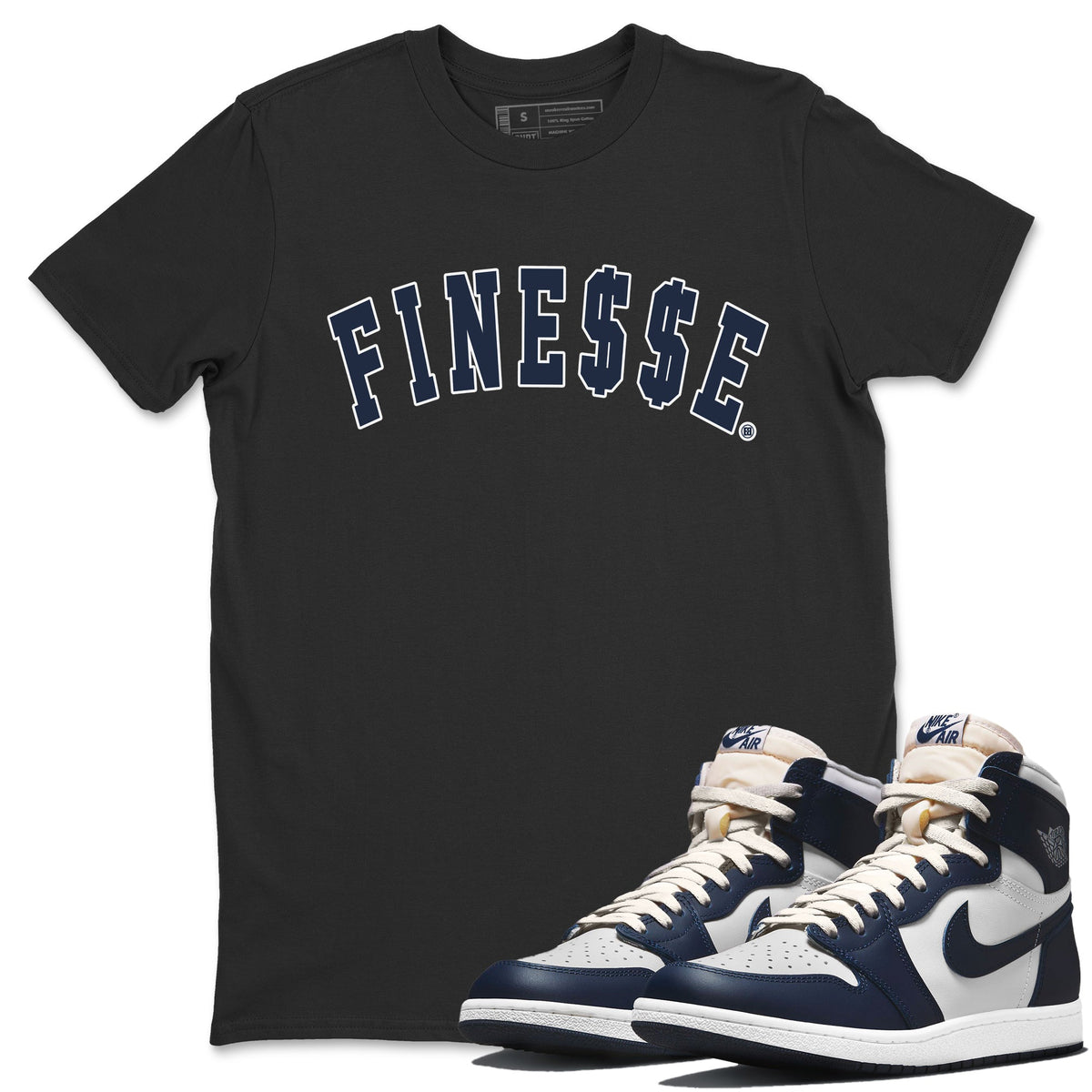 Jordan 1 85 Georgetown Sneaker Match Tees Finesse Sneaker Tees Jordan 1 85 Georgetown Jordan to match sneaker T-Shirt Crew Neck Shirts
