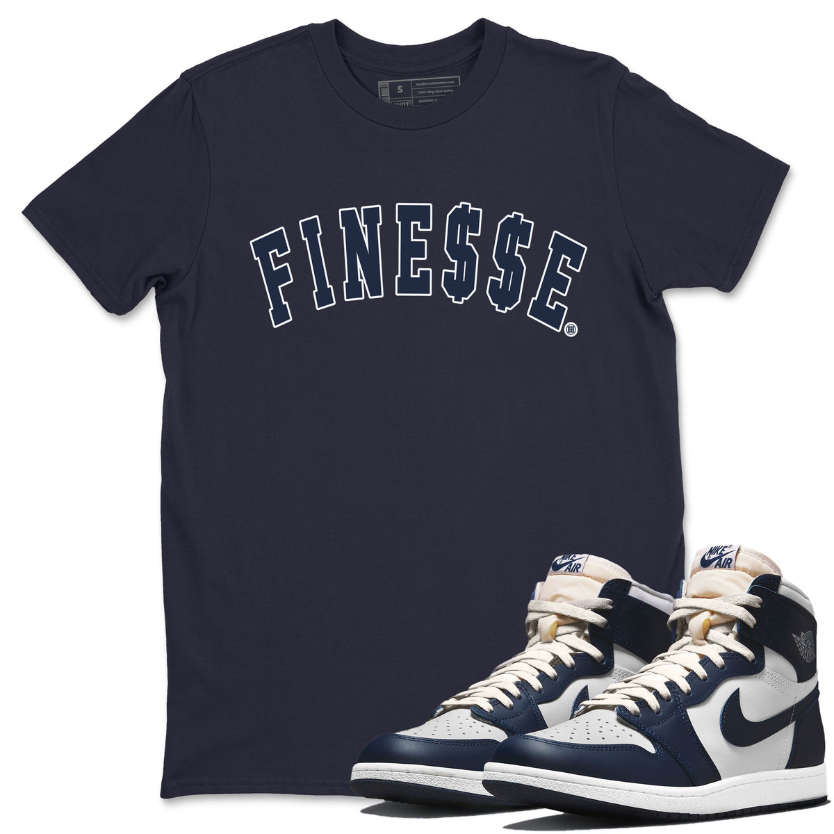 Jordan 1 85 Georgetown Sneaker Match Tees Finesse Sneaker Tees Jordan 1 85 Georgetown Jordan to match sneaker T-Shirt Crew Neck Shirts