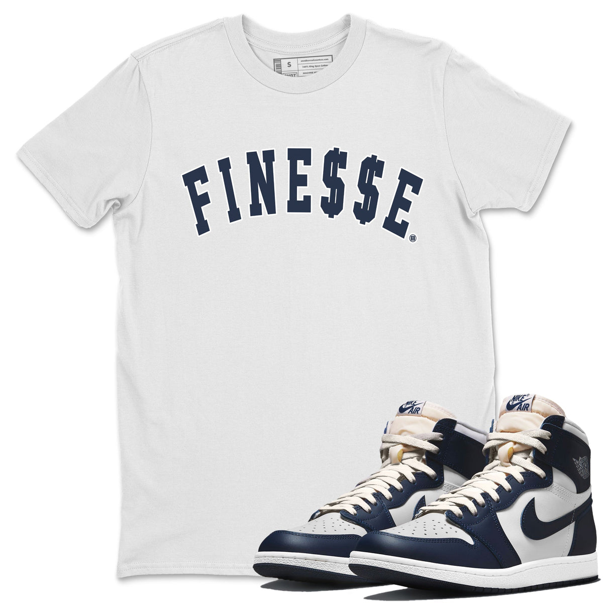 Jordan 1 85 Georgetown Sneaker Match Tees Finesse Sneaker Tees Jordan 1 85 Georgetown Jordan to match sneaker T-Shirt Crew Neck Shirts