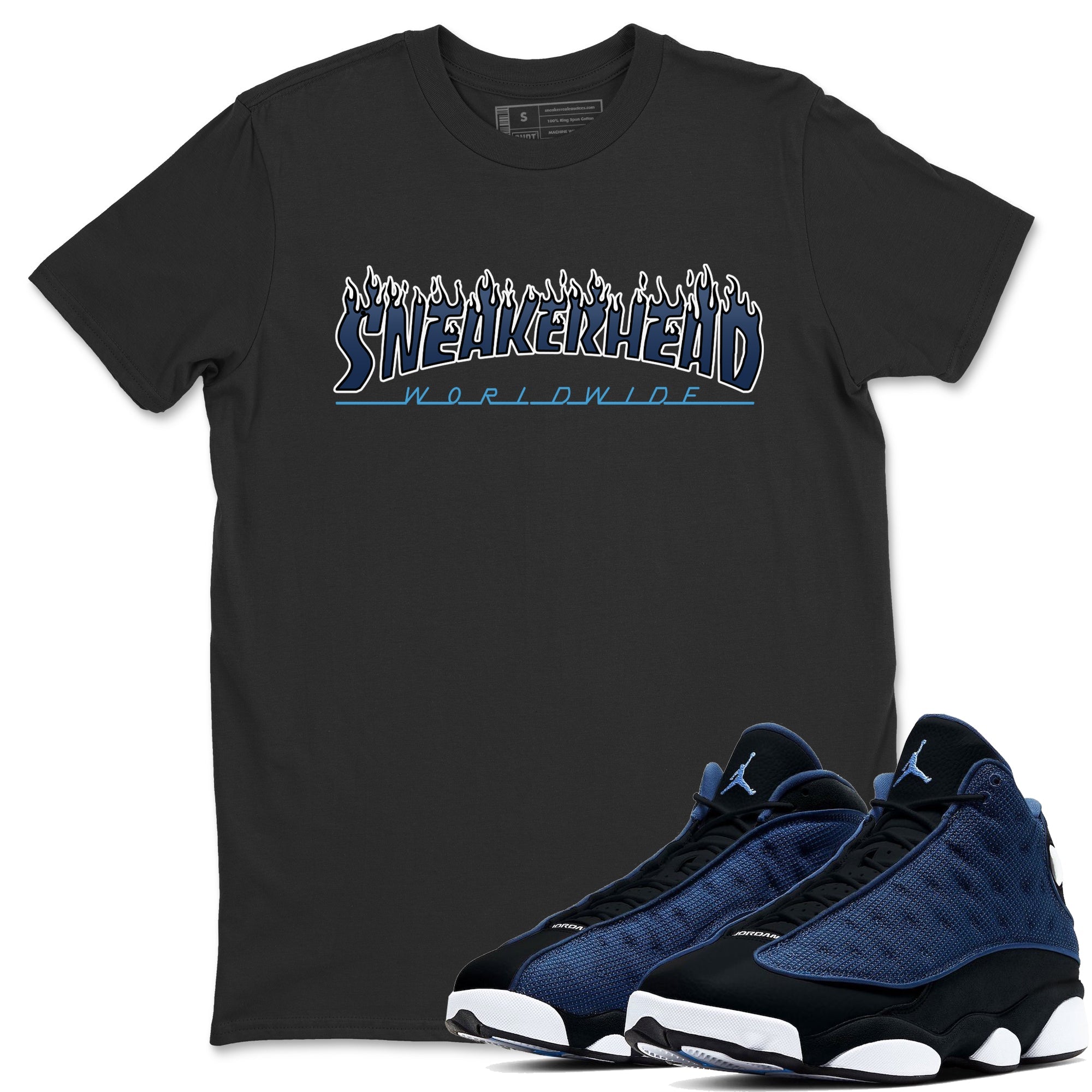 Jordan 13 Brave Blue Sneaker Tees Drip Gear Zone Fire Sneakerhead Sneaker Tees Jordan 13 Brave Blue Shirt Unisex Shirts
