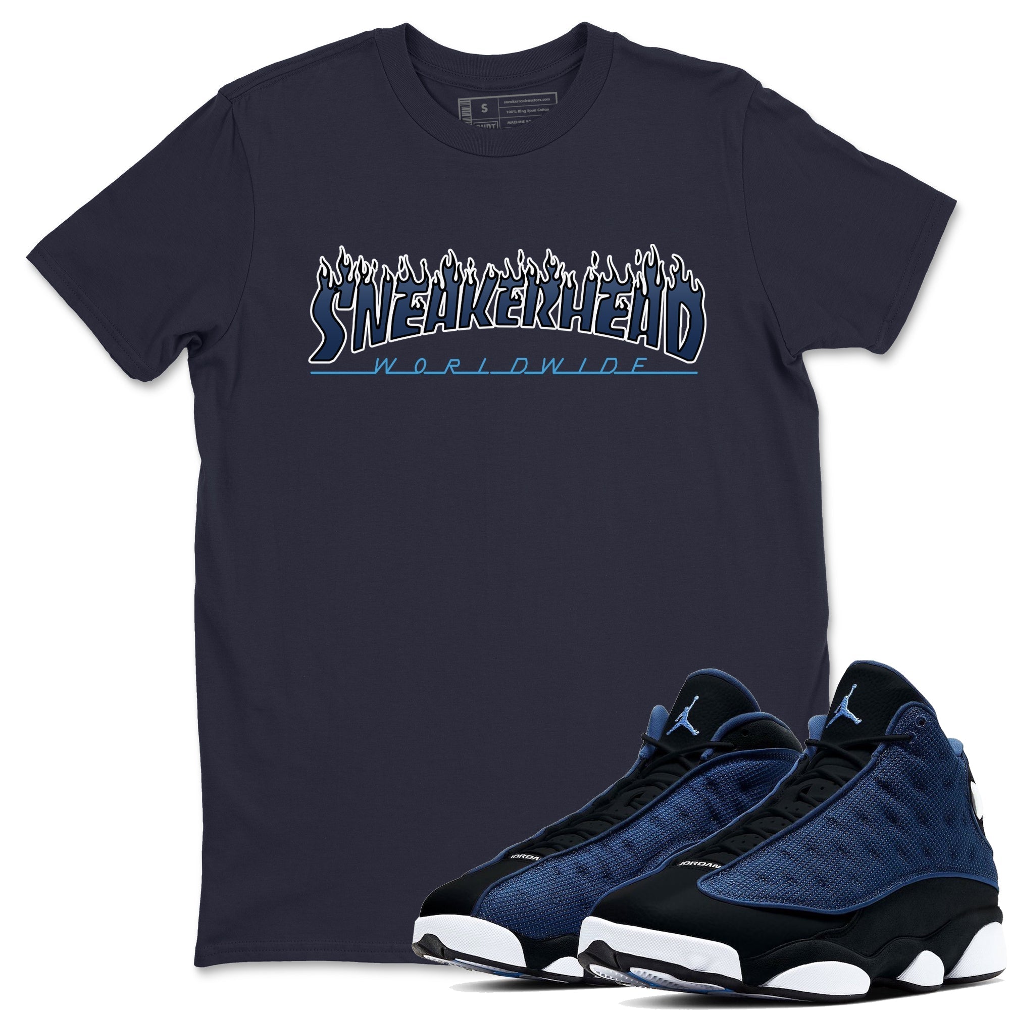 Jordan 13 Brave Blue Sneaker Tees Drip Gear Zone Fire Sneakerhead Sneaker Tees Jordan 13 Brave Blue Shirt Unisex Shirts