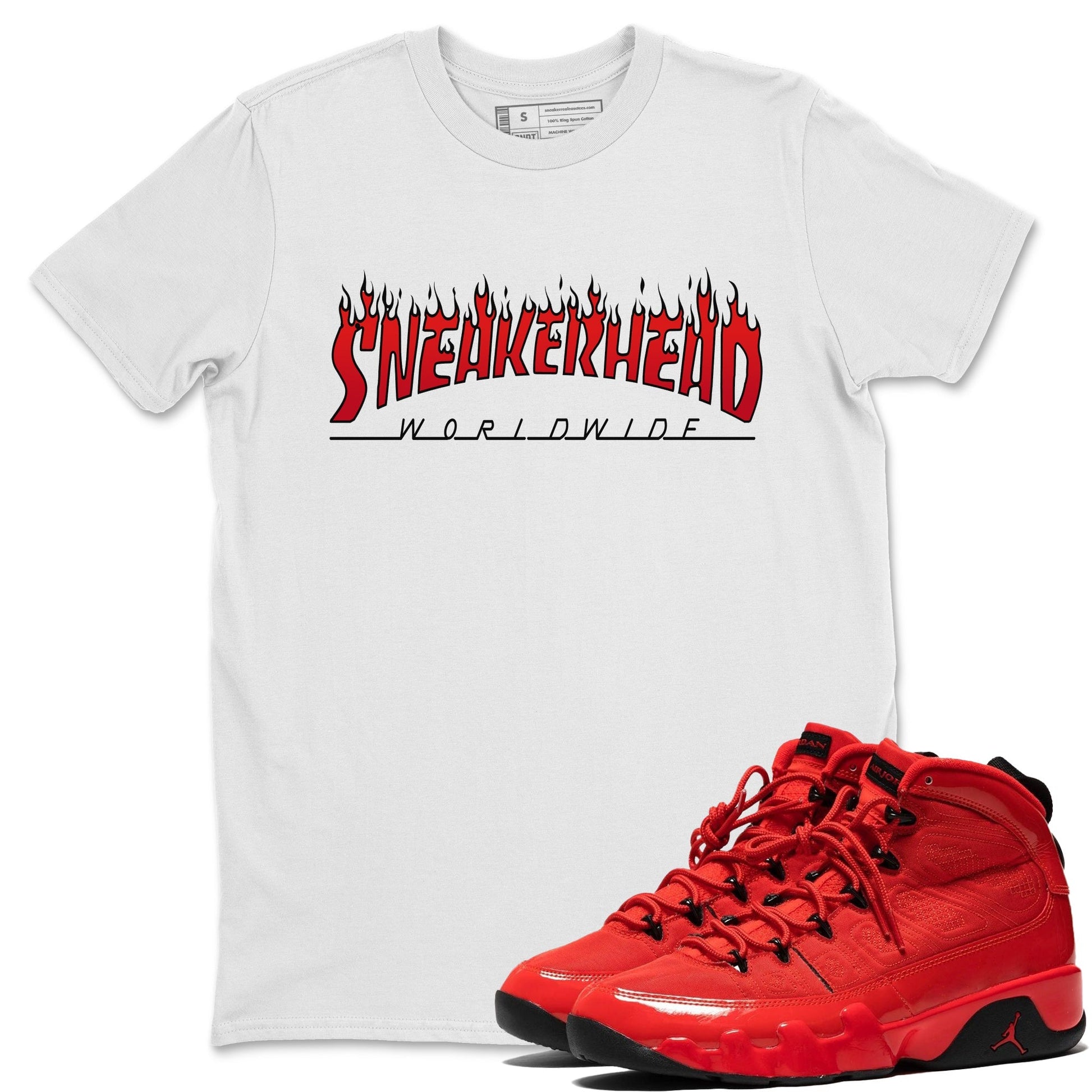 Jordan 9 Chile Red Sneaker Tees Drip Gear Zone Fire Sneakerhead Sneaker Tees Jordan 9 Chile Red Shirt Unisex Shirts