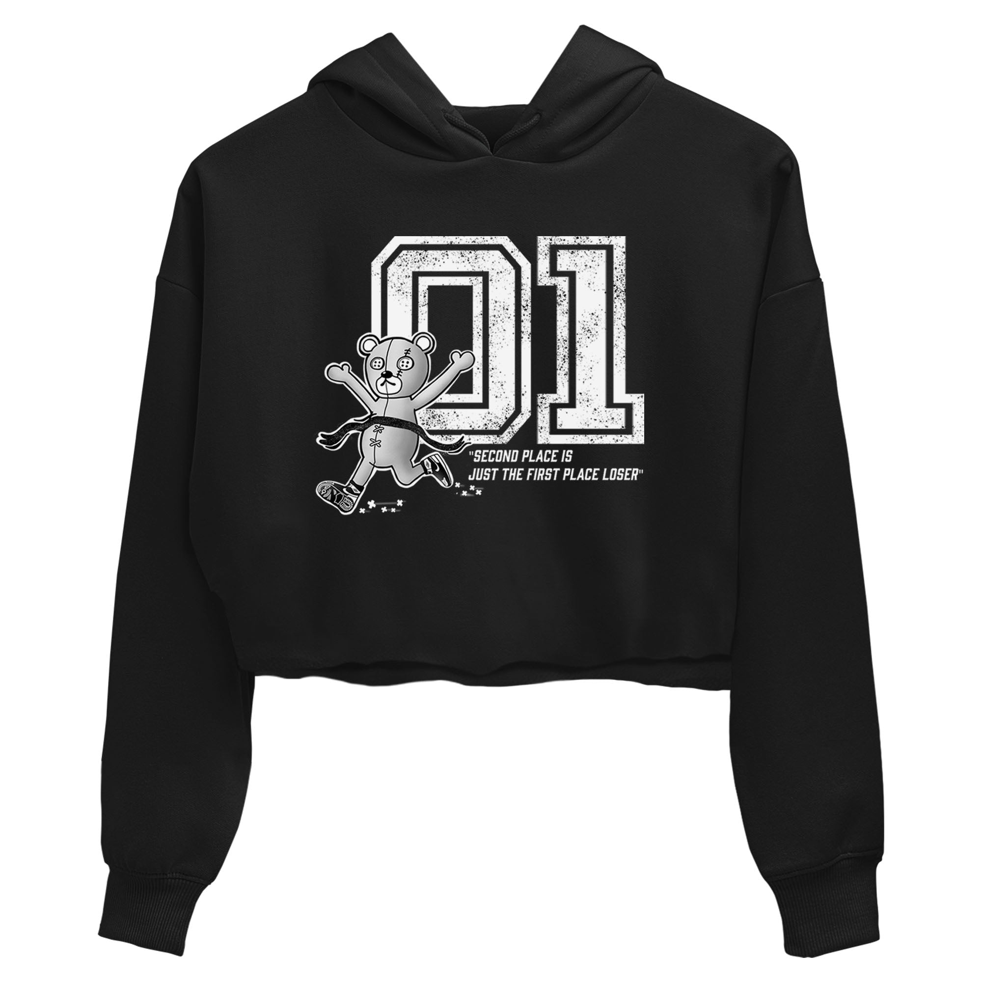 1s Black White shirt to match jordans First Place Winner sneaker tees Air Jordan 1 Black White Drip Gear Zone Black 2 crop length shirt