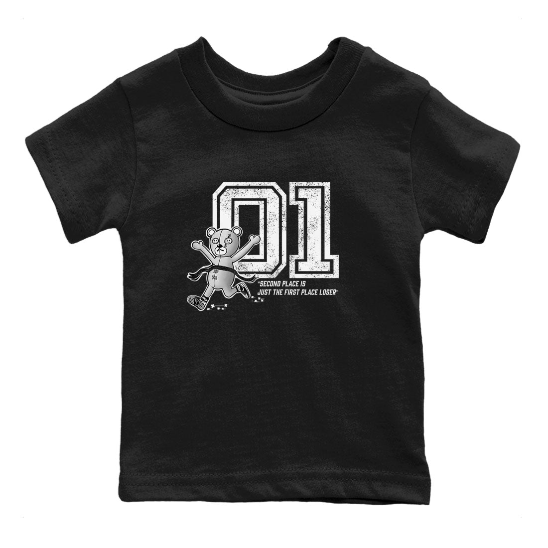 1s Black White shirt to match jordans First Place Winner sneaker tees Air Jordan 1 Retro Black White Drip Gear Zone baby toddler Black 2 cotton Shirt