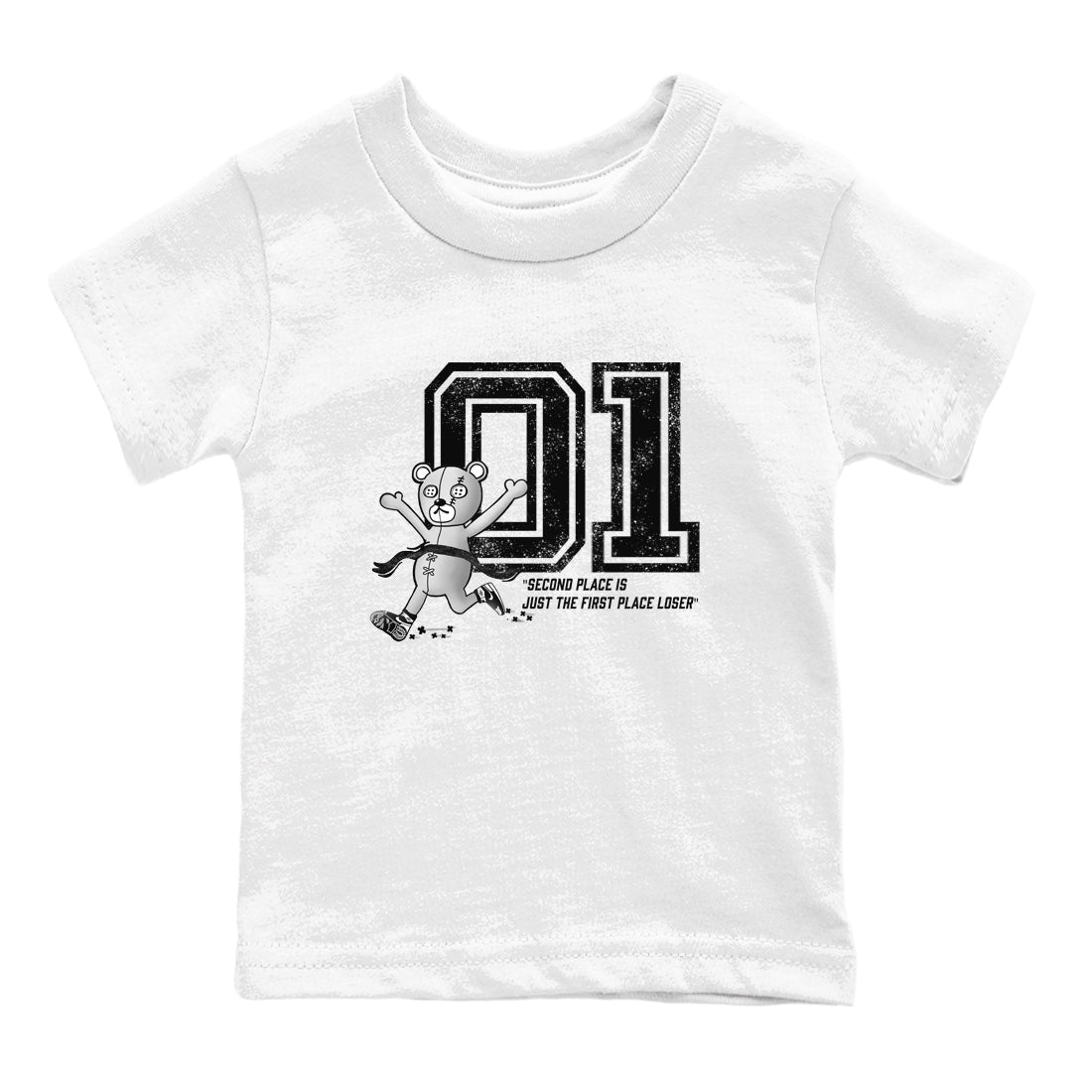 1s Black White shirt to match jordans First Place Winner sneaker tees Air Jordan 1 Retro Black White Drip Gear Zone baby toddler White 2 cotton Shirt