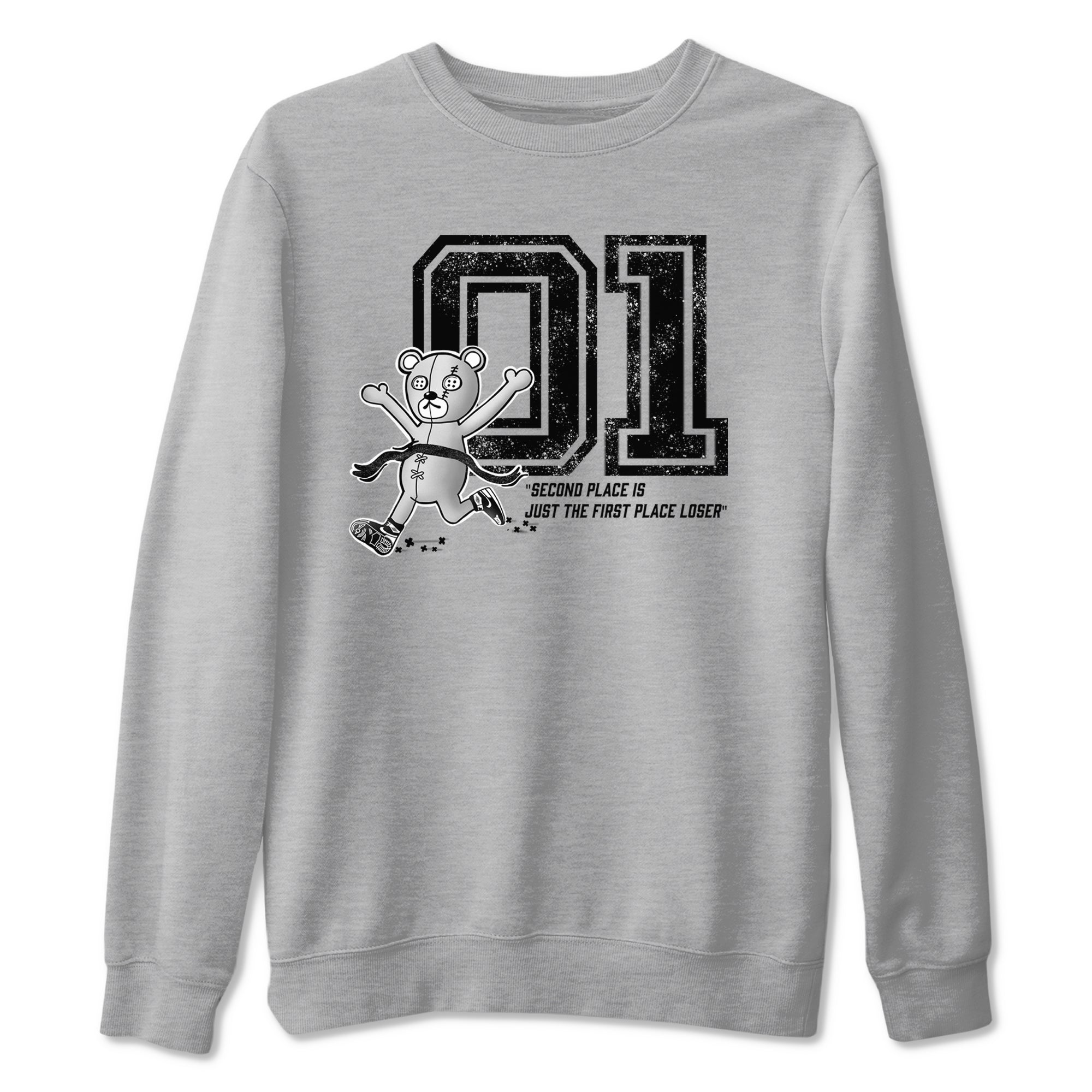 1s Black White shirt to match jordans First Place Winner sneaker tees Air Jordan 1 Black White Drip Gear Zone unisex cotton Heather Grey 2 crew neck shirt