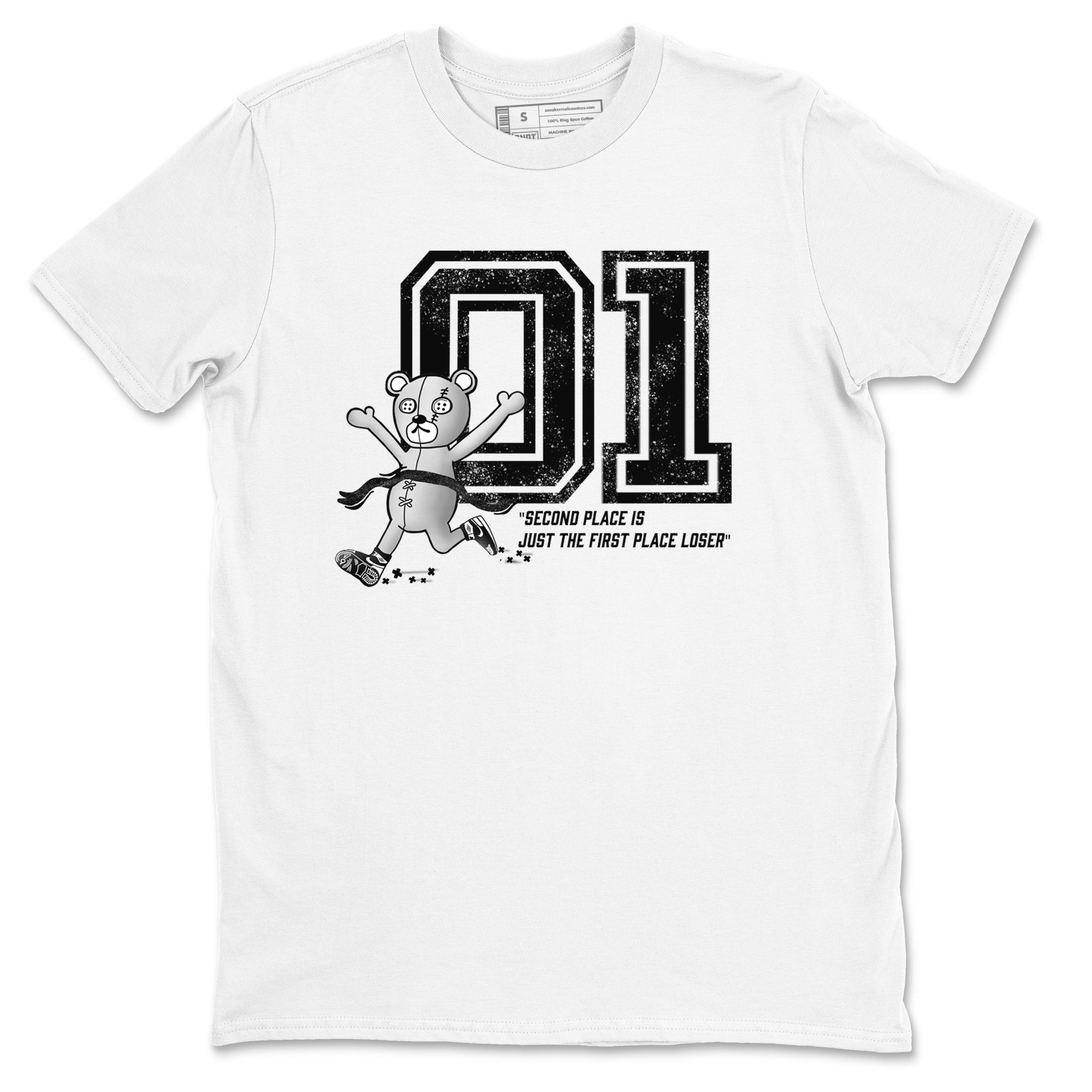 1s Black White shirt to match jordans First Place Winner sneaker tees Air Jordan 1 Black White Drip Gear Zone unisex cotton White 2 crew neck shirt