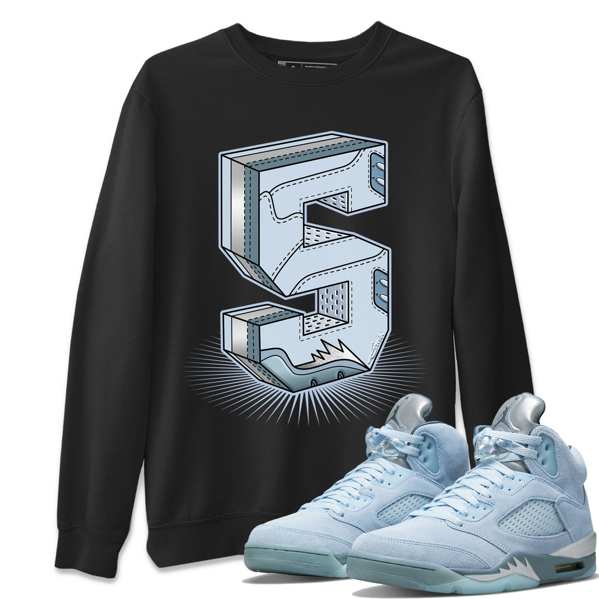 Jordan 5 Blue Bird Shirt To Match Jordans Five Statue Sneaker Tees Jordan 5 Blue Bird Drip Gear Zone Sneaker Matching Clothing Unisex Shirts
