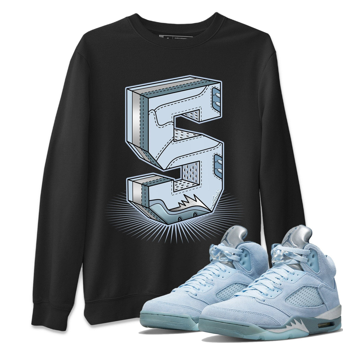 Jordan 5 Blue Bird Shirt To Match Jordans Five Statue Sneaker Tees Jordan 5 Blue Bird Drip Gear Zone Sneaker Matching Clothing Unisex Shirts