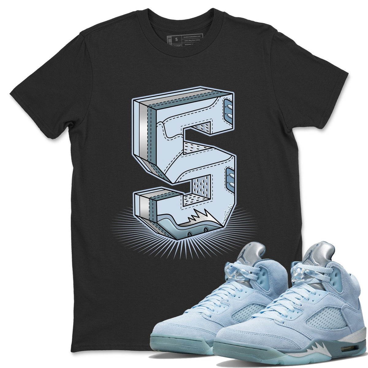 Jordan 5 Blue Bird Shirt To Match Jordans Five Statue Sneaker Tees Jordan 5 Blue Bird Drip Gear Zone Sneaker Matching Clothing Unisex Shirts