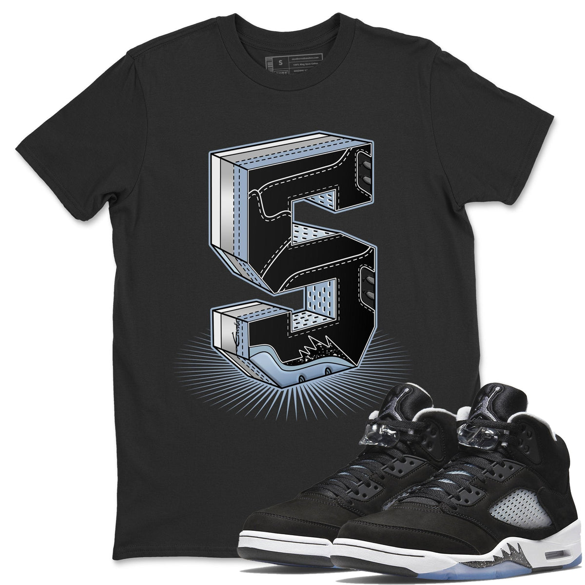 Jordan 5 Moonlight Shirt To Match Jordans Five Statue Sneaker Tees Jordan 5 Moonlight Drip Gear Zone Sneaker Matching Clothing Unisex Shirts