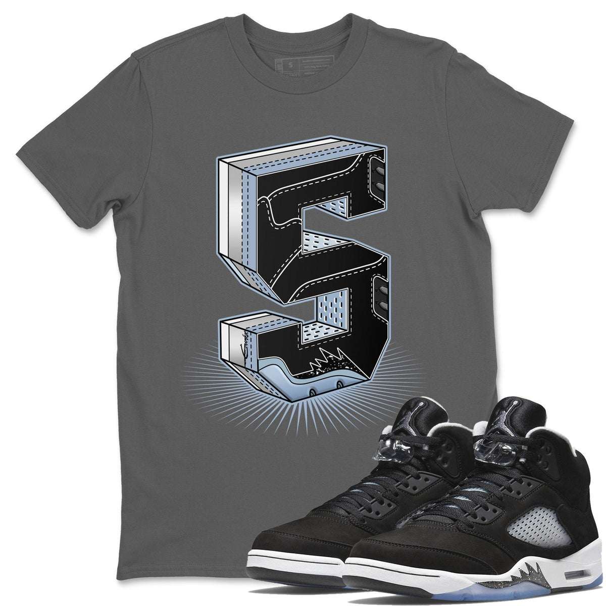 Jordan 5 Moonlight Shirt To Match Jordans Five Statue Sneaker Tees Jordan 5 Moonlight Drip Gear Zone Sneaker Matching Clothing Unisex Shirts